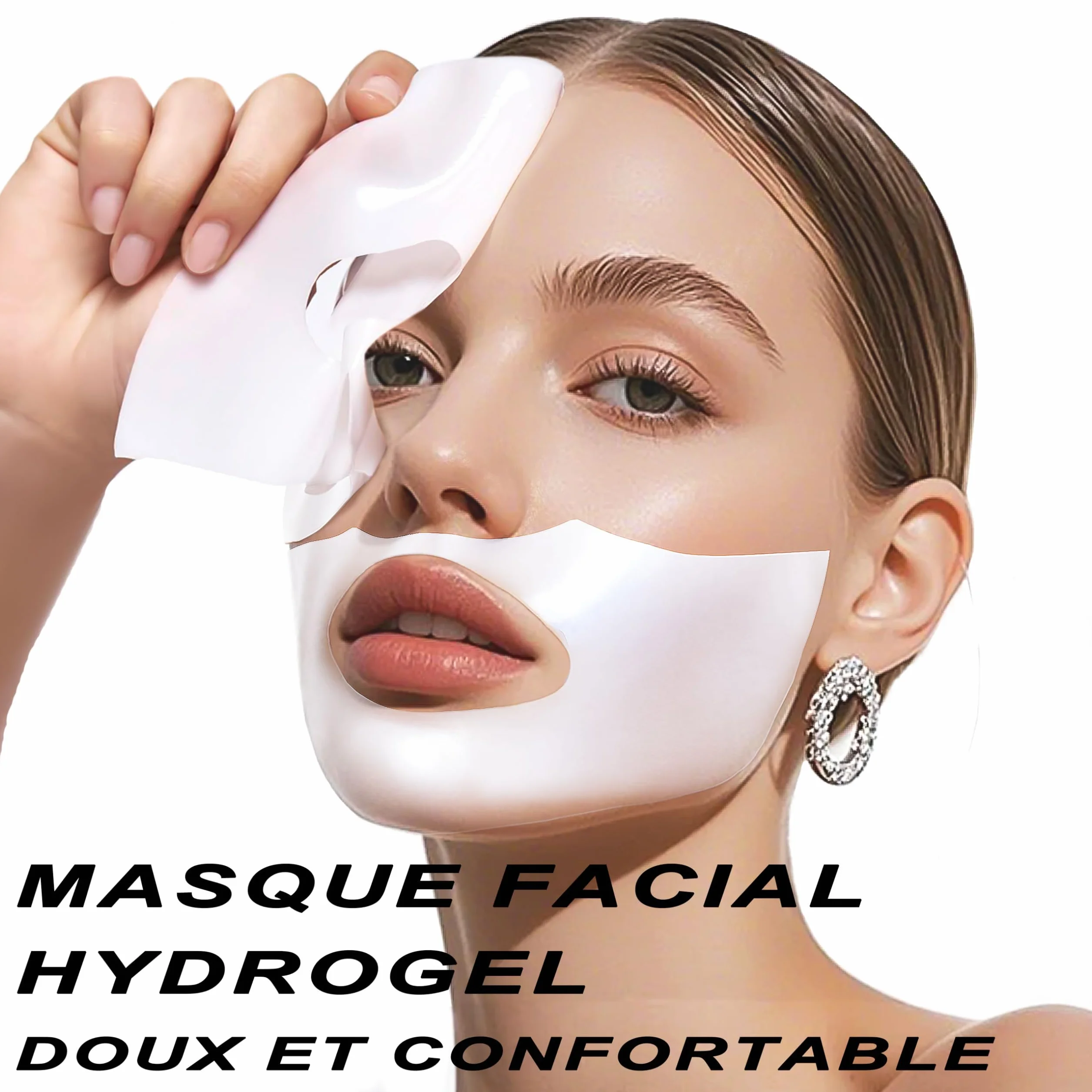 Masque visage en collagène 8 paquets, hydrogel hydratation apaisement soins peau