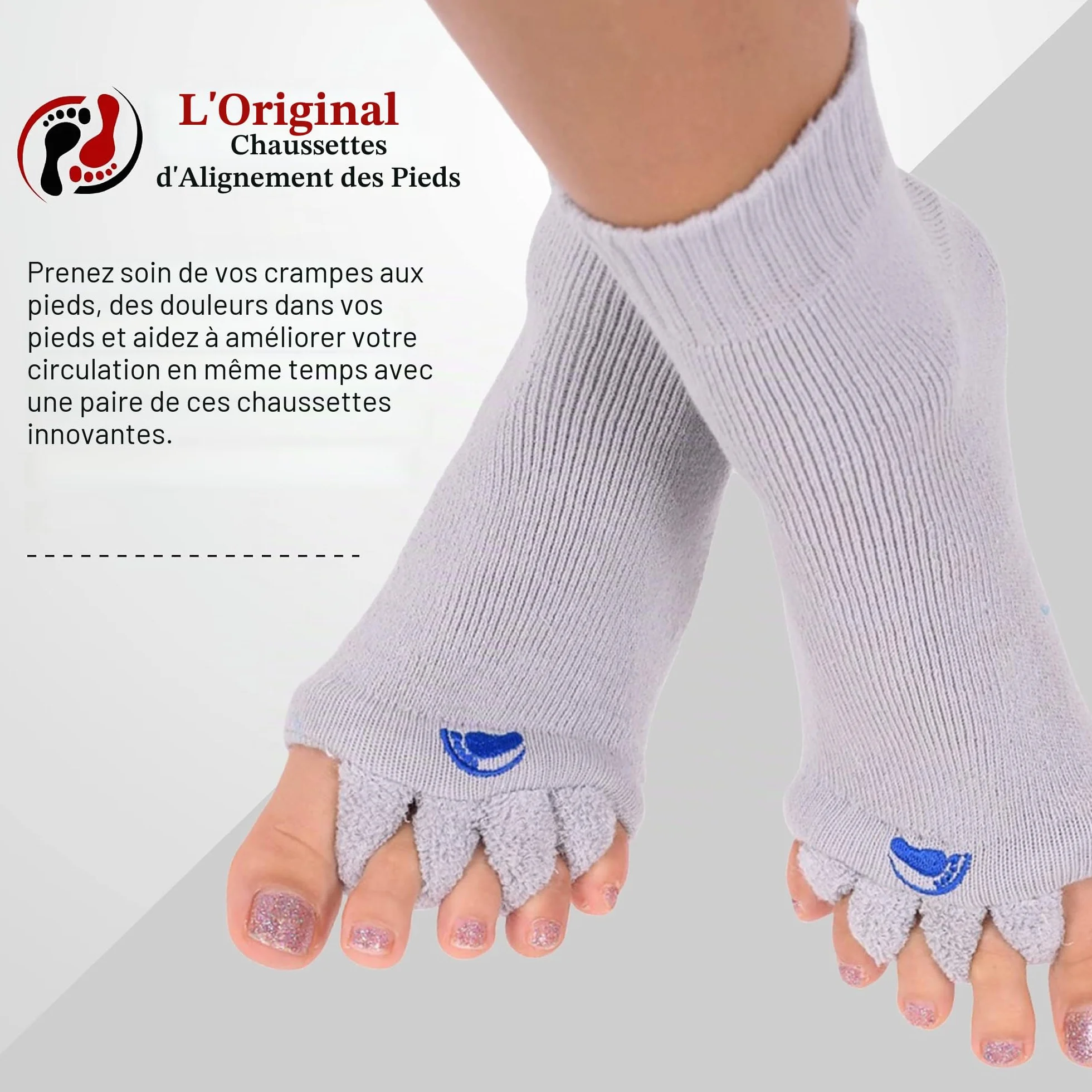 My Happy Feet Light Grey Régulier Femme (lot de 2)