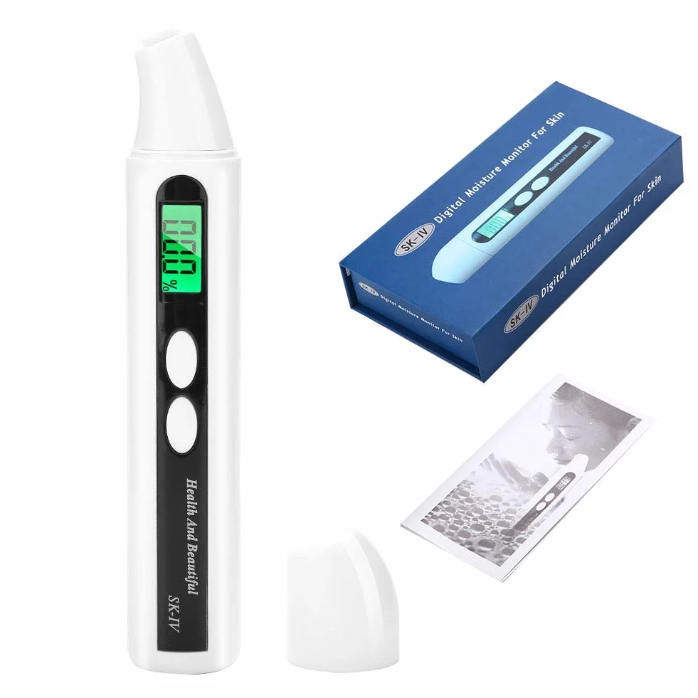 Analyseur de Peau, LCD Digital Hydratation du Visage, 0~99,9% Détecteur d'appareil de contr?Le de Moniteur d'analyseur de Peau pour la Maison, Le Salon, Les Voyages (Blanc)