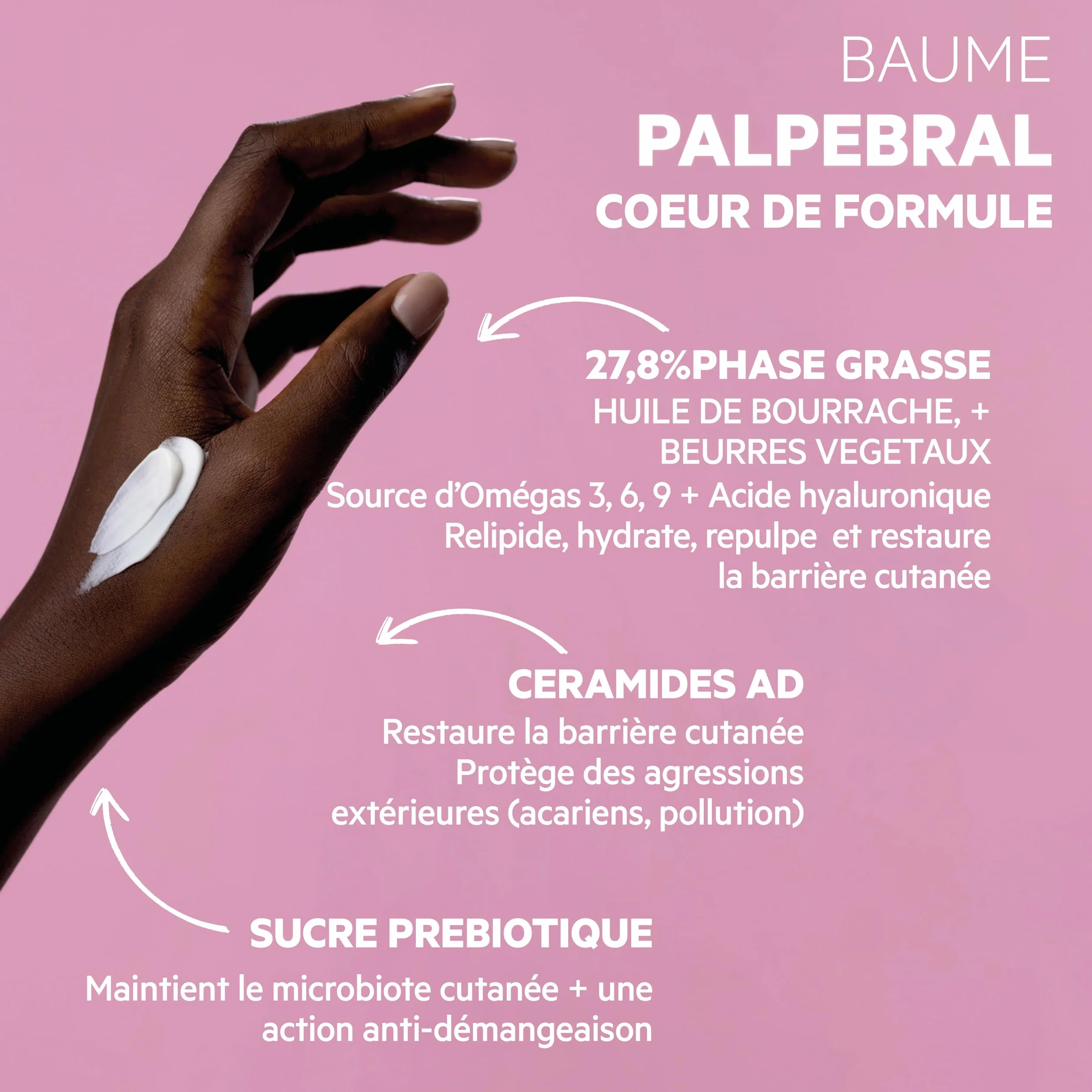 SVR Palpebral Baume apaisant réparateur anti-grattage visage contour des yeux secs irrités atopique Acide hyaluronique omégas 3-6-9 céramides AD 30 ml