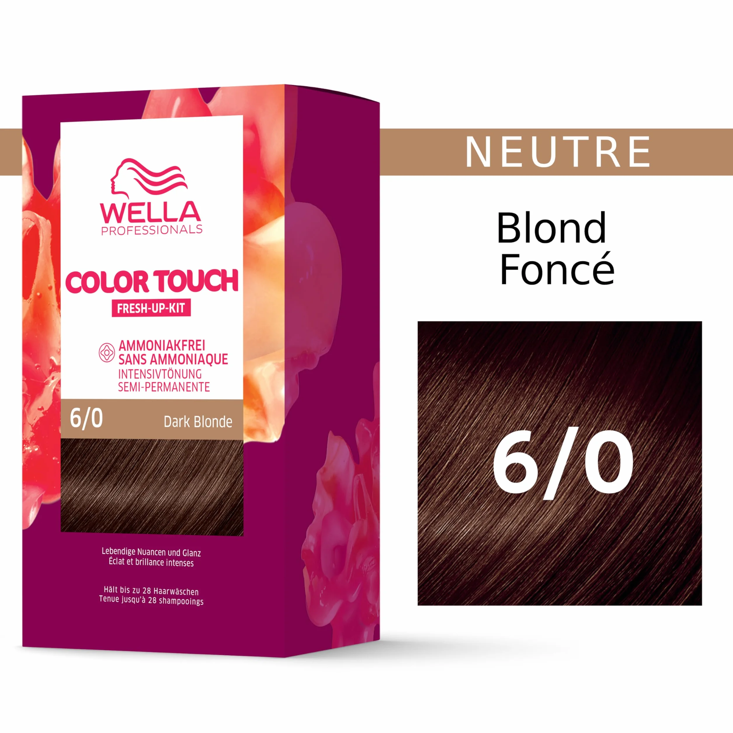 Wella Professionals Color Touch Fresh-Up-Kit - Kit de coloration semi-permanente 6/0 Dark Blonde - Blond Foncé
