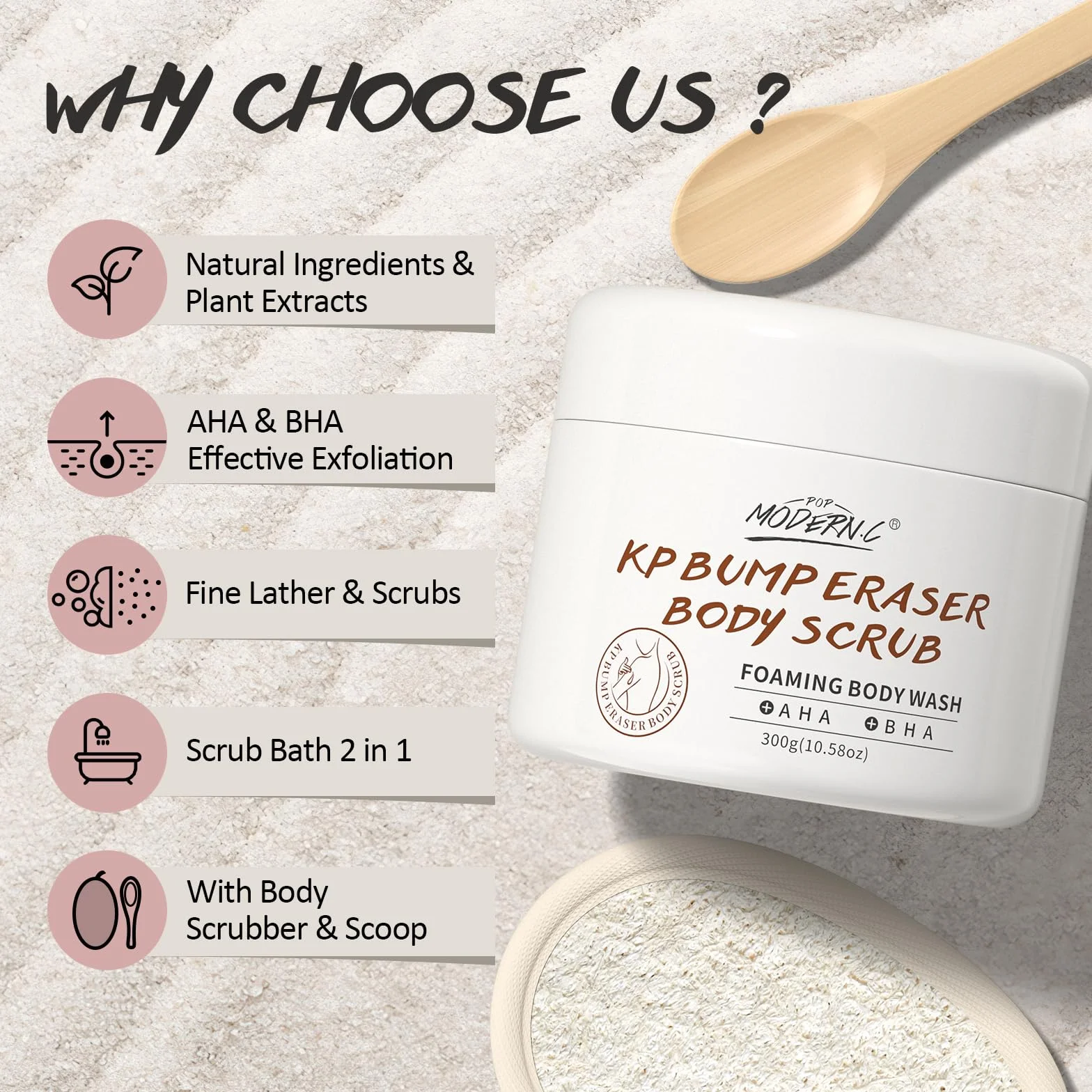 Gommage Corporel Kp Bump Eraser pour Kératose Pilaire Jambes à la Fraise Acide Salicylique AHA Exfoliant Corporel Kp Peau de Poulet