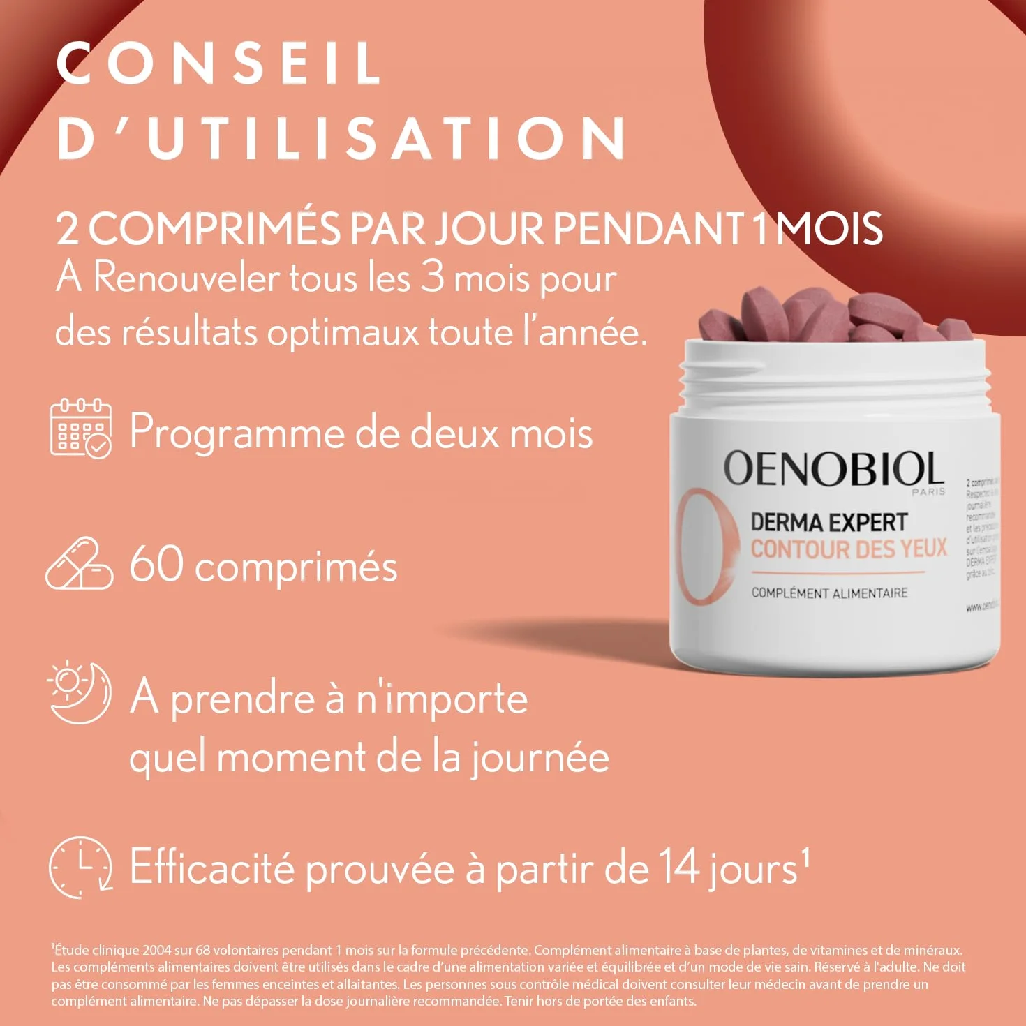 Oenobiol Derma Expert Contour des Yeux Complément Alimentaire 60 Comprimés