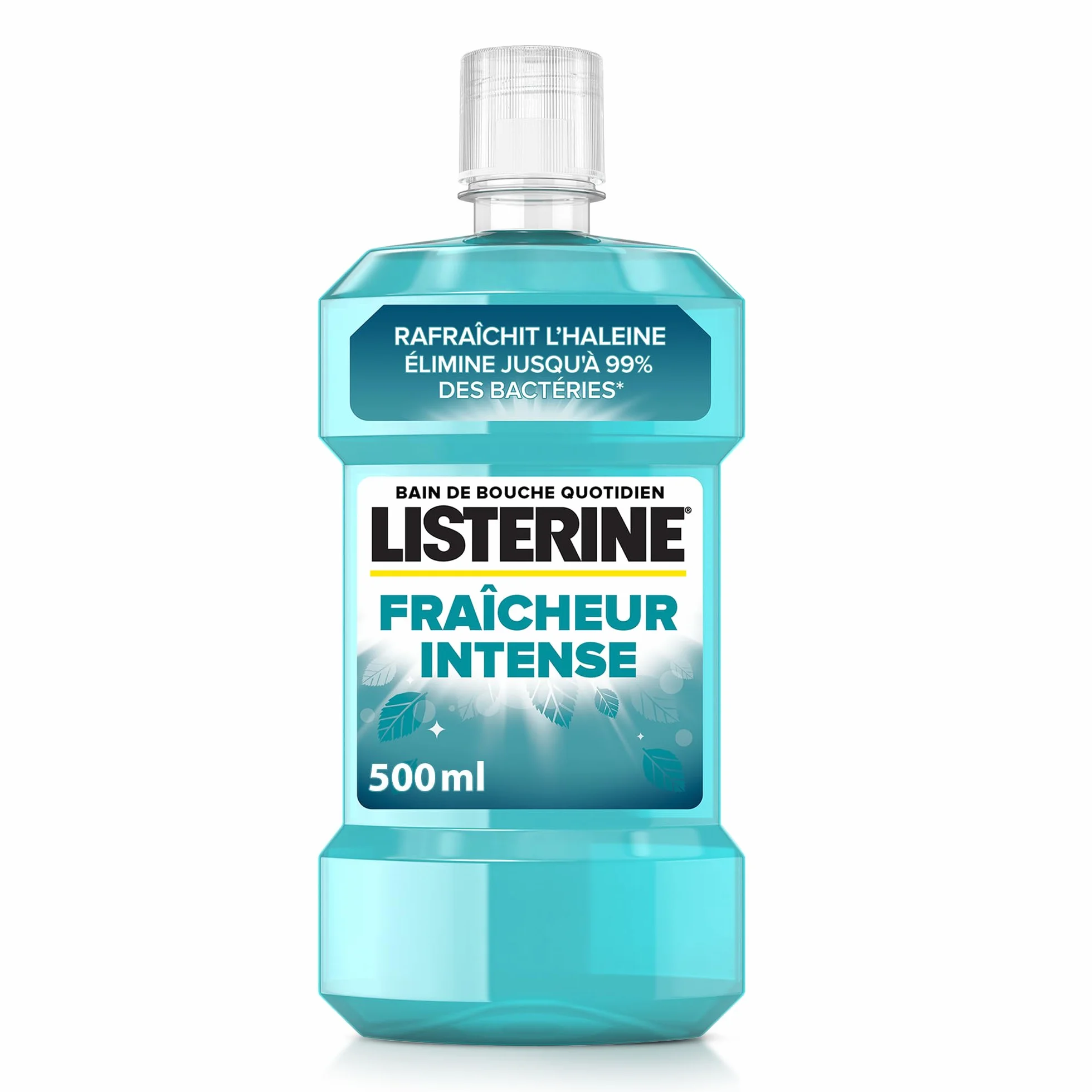 Listerine Bain de Bouche Quotidien Fraîcheur Intense 500 ml – Soin bucco-dentaire anti-plaque