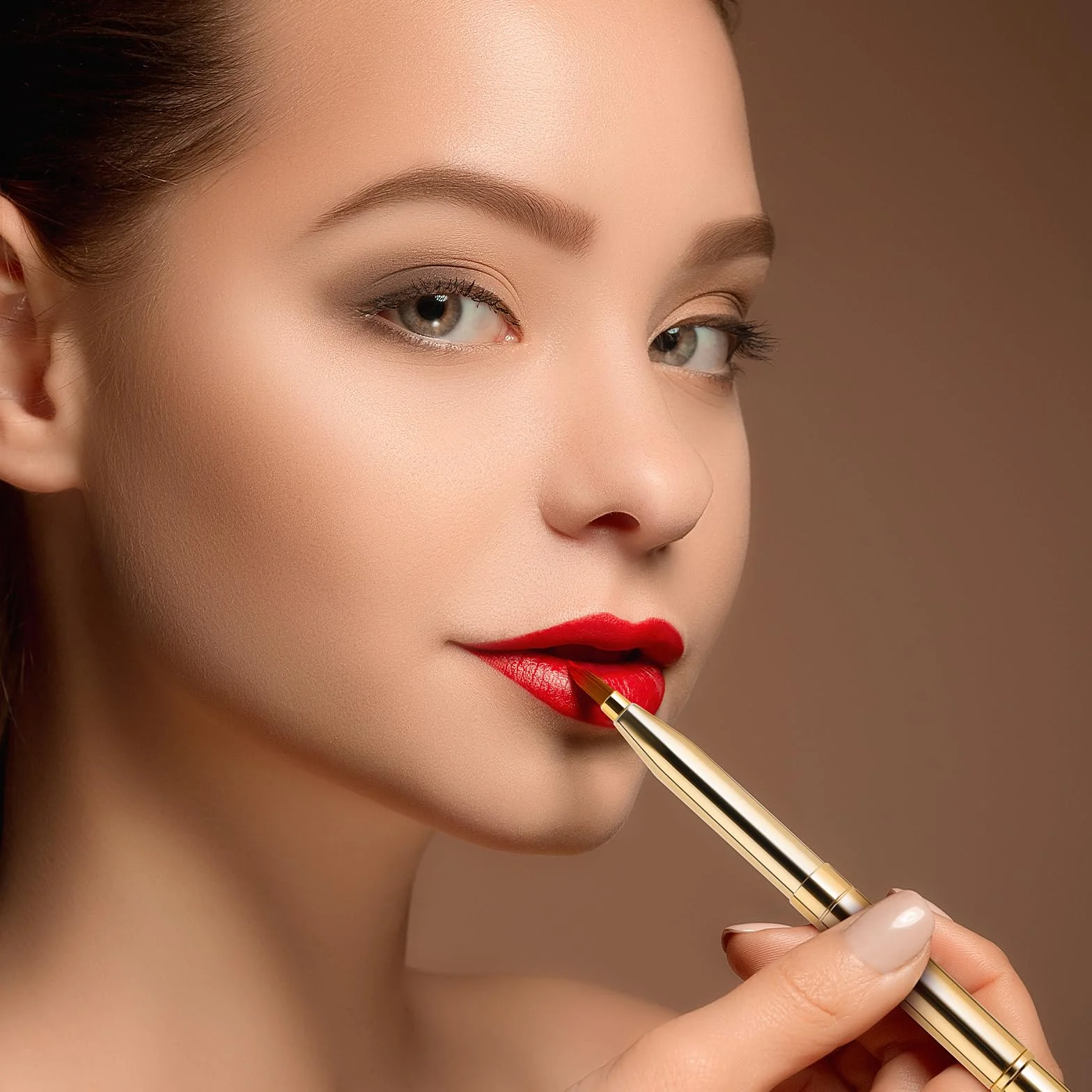 Abeillo Pinceau à Lèvres Rétractable Double Extrémité Anti-Cernes Maquillage Outil Contour
