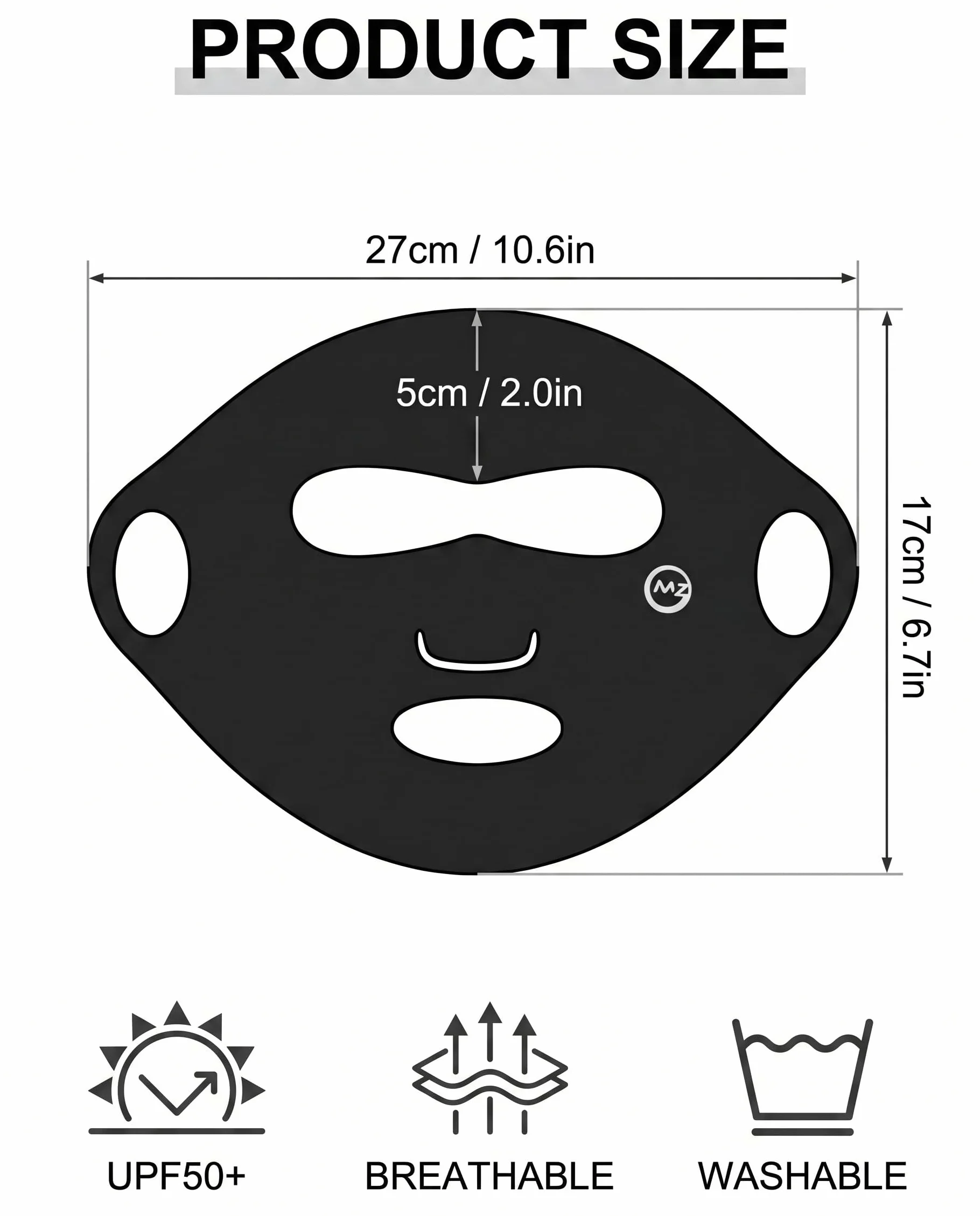Masque Anti-Pollution UPF50+ UV Lot de 2 Respirant Lavable Cyclisme Randonnée