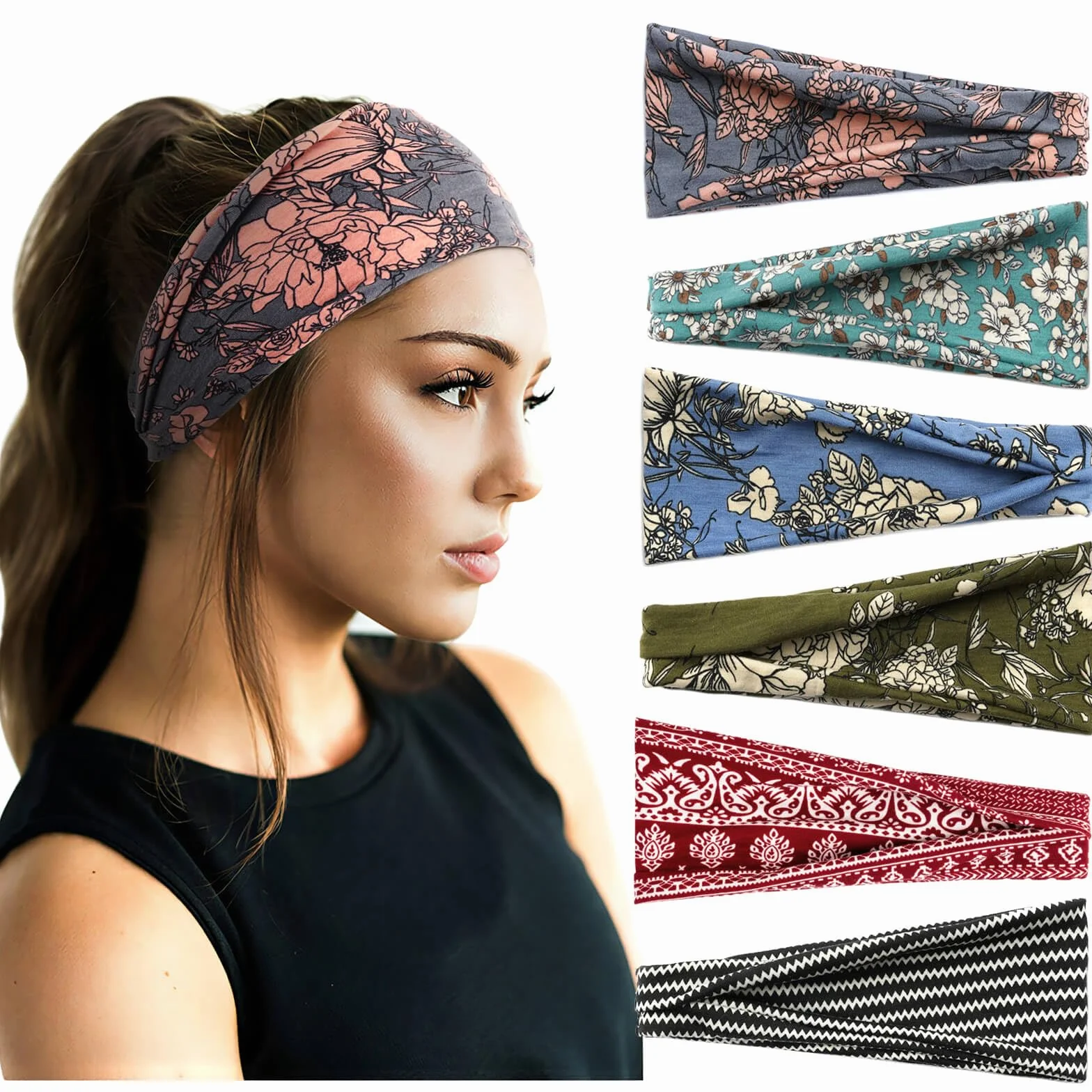 Bandeau Cheveux pour Femme Yoga Courir Sport Entraînement Accessoire
