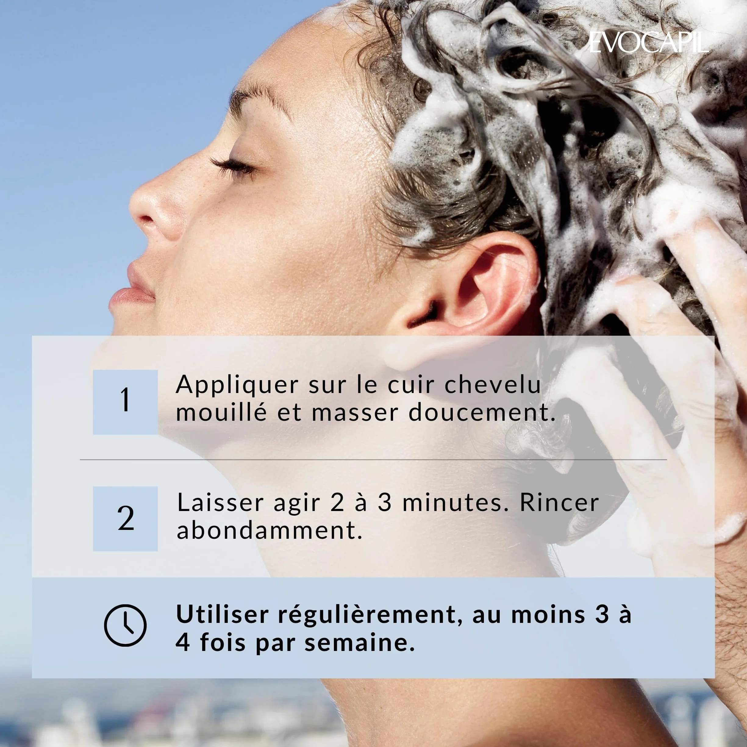 Evocapil Shampooing 300ml kératine biotine protéines acides aminés post-greffes