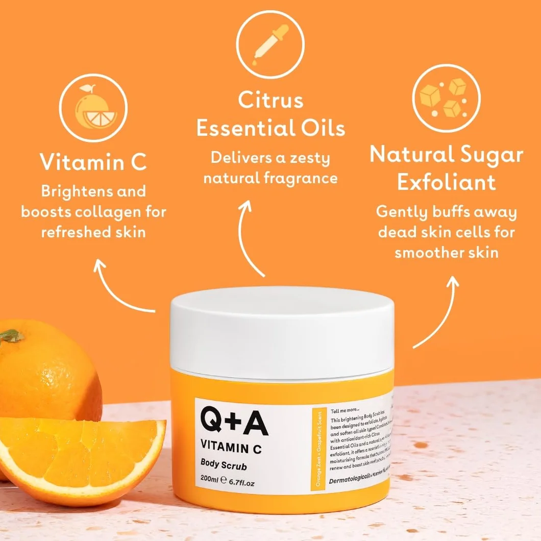 Gommage corporel à la vitamine C exfoliant éclaircissant hydratant au sucre 200 ml