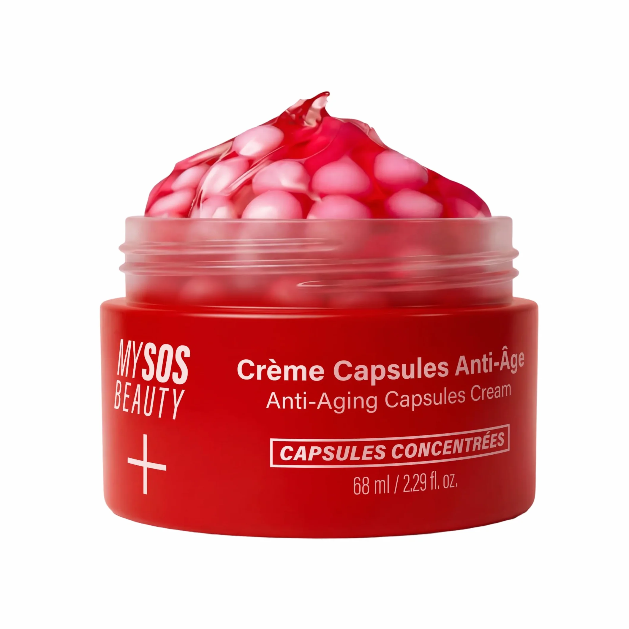 Crème Capsules Anti-Âge - My SOS Beauty - Rétinal, Ectoine, Acide Hyaluronique, Collagène & Centella Asiatica - Hydrate, Repulpe & Lisse les Rides - Crème Visage Anti-Rides - 68 ml