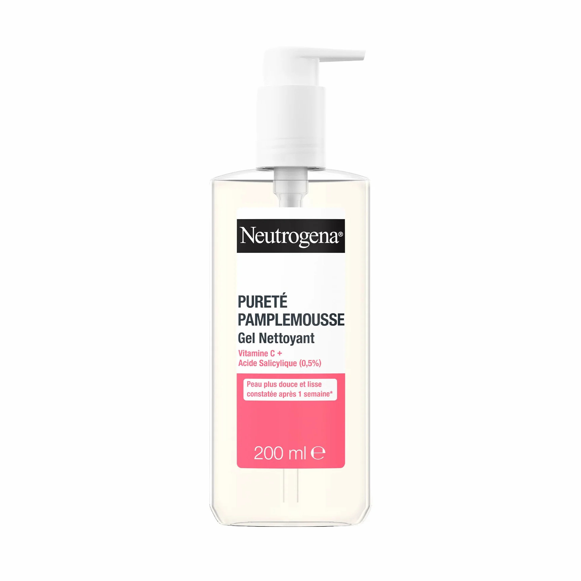 Neutrogena Gel Nettoyant Pureté Pamplemousse 200 ml Nettoyant Visage Vitamine C Acide Salicylique 0,5%