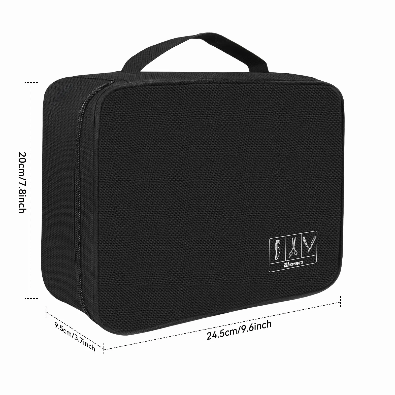 Sac à outils de barbier - Sac de voyage pour tondeuse et fournitures de coupe de cheveux - Sac de rangement portable pour coupe de cheveux - Noir