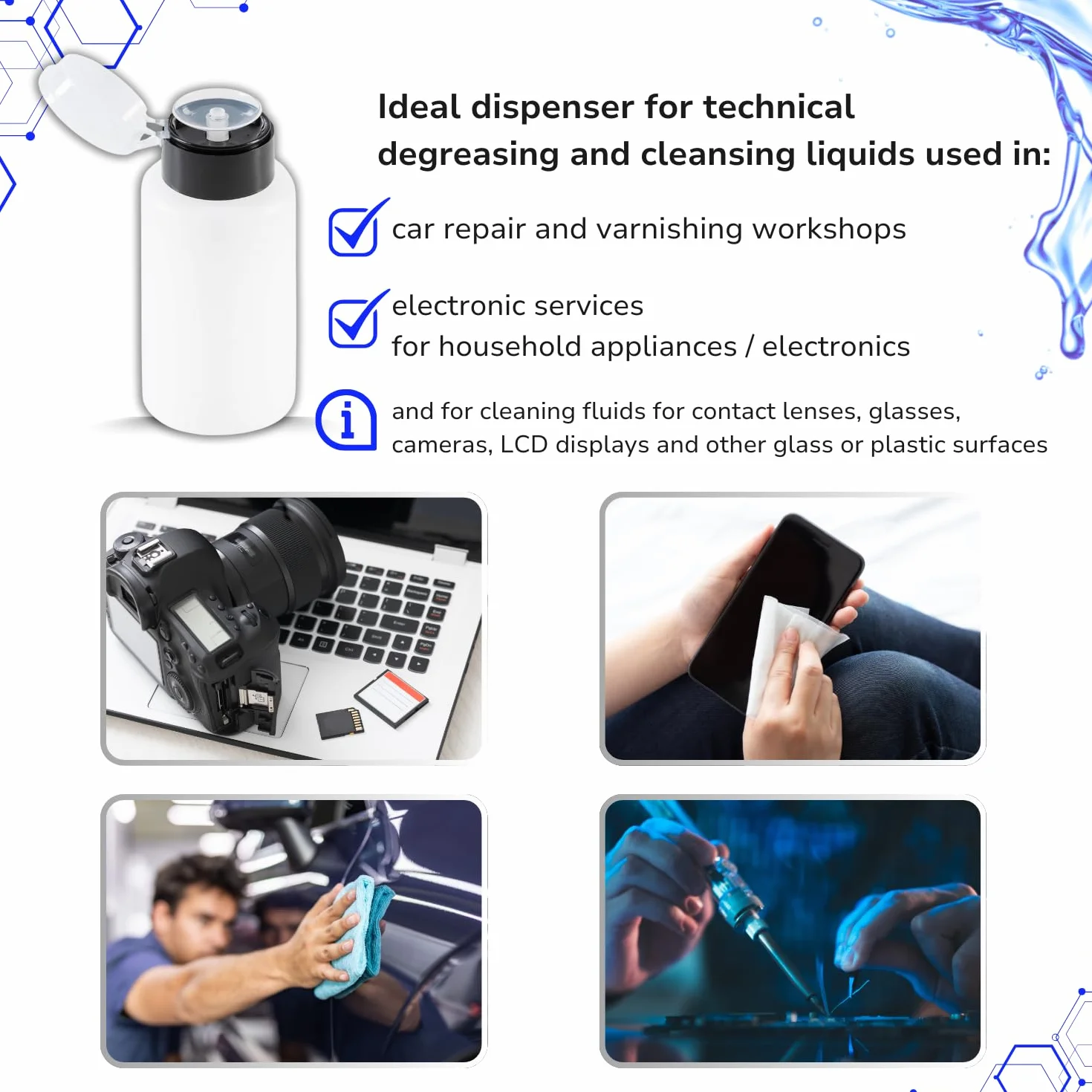 LALILL 2 Pièces Distributeur Pompe Doseur SET Flacon Pompe pour Liquides Dissolvant Vernis à Ongles 200ml