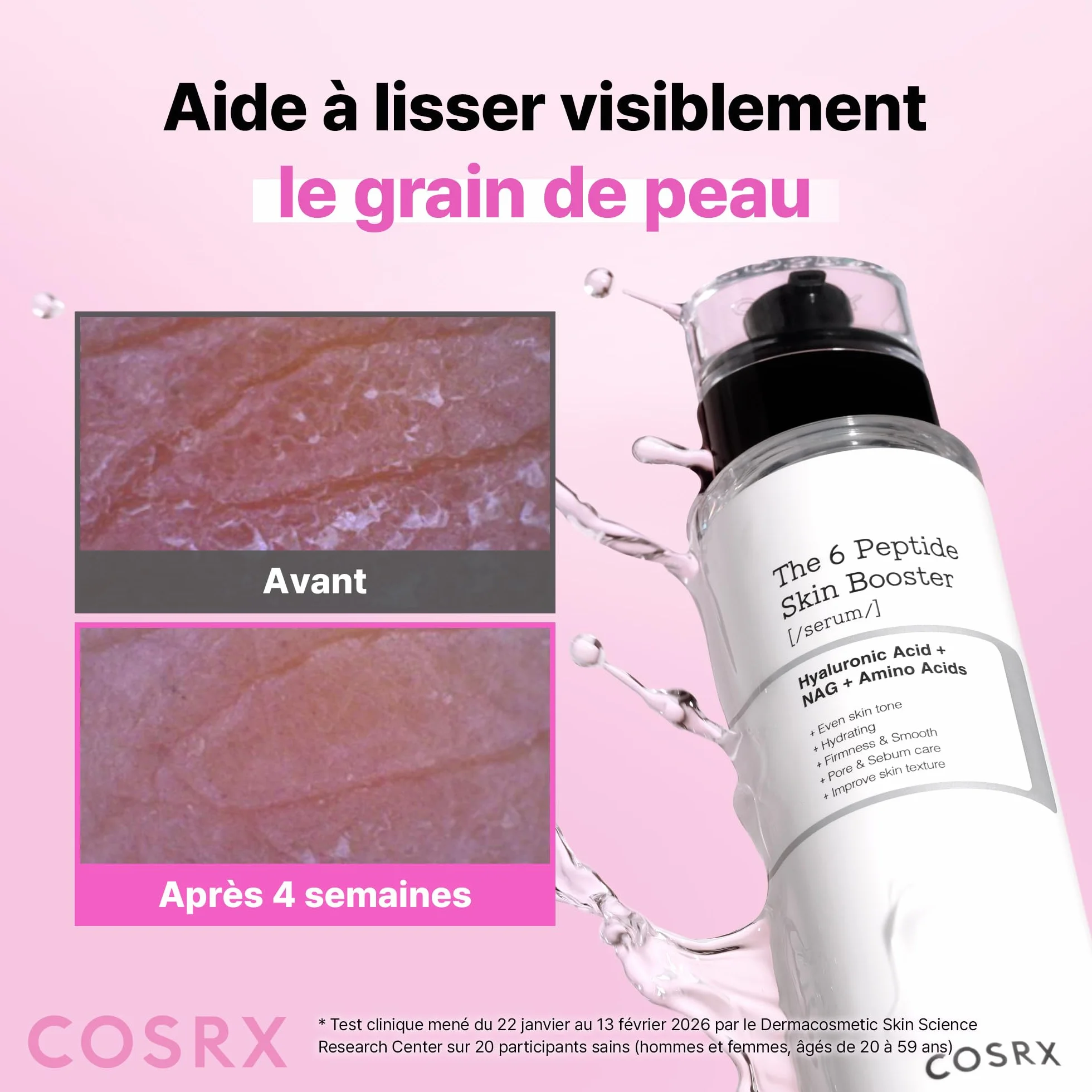 COSRX 6 Peptide Collagen Booster Toner Serum, Niacinamide & Acide Hyaluronique 150 ml