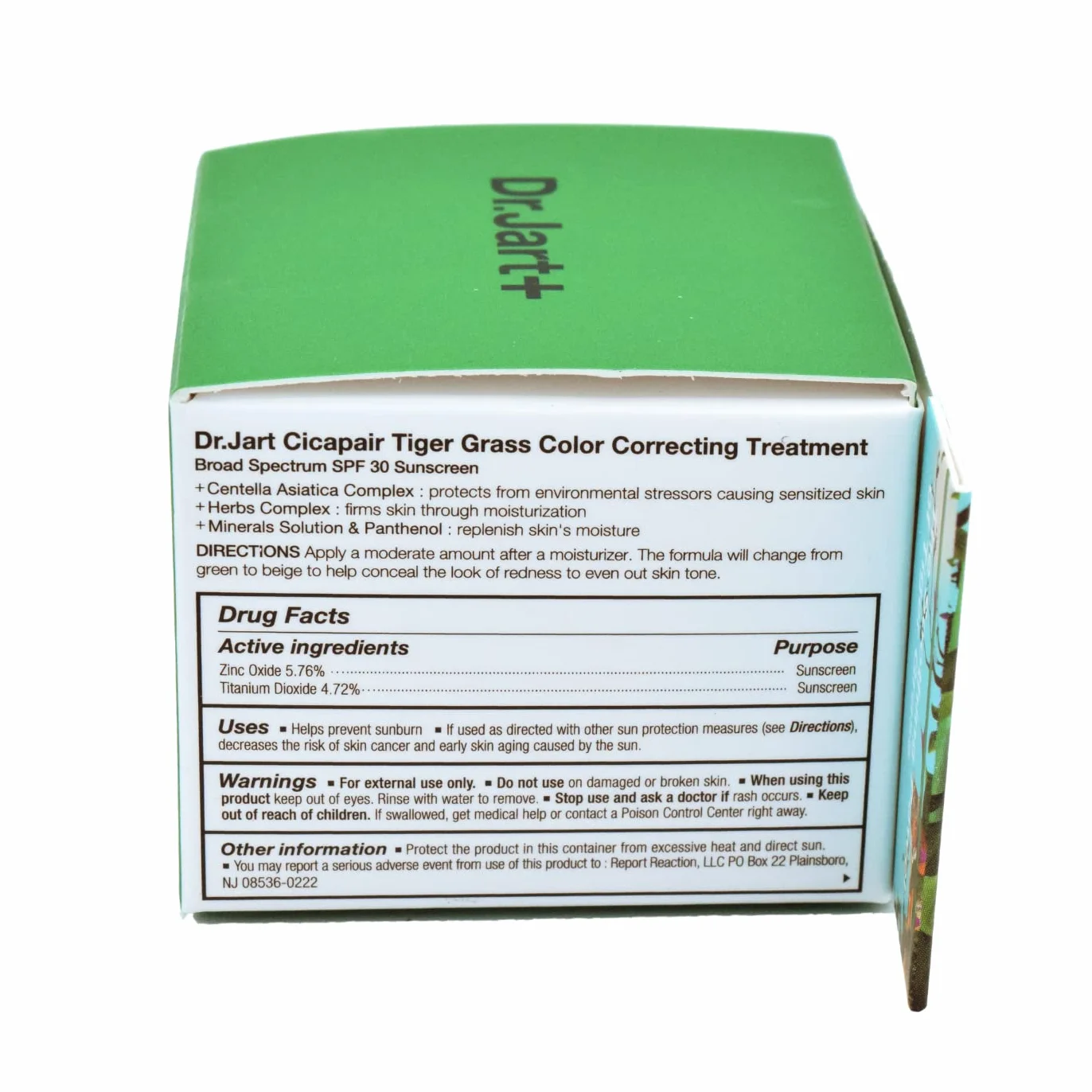 Dr.Jart+ Cicapair Tiger Grass Traitement correcteur de couleur SPF 30 Centella Asiatica Crème cc Soin coréen Taille voyage 1,5 ml