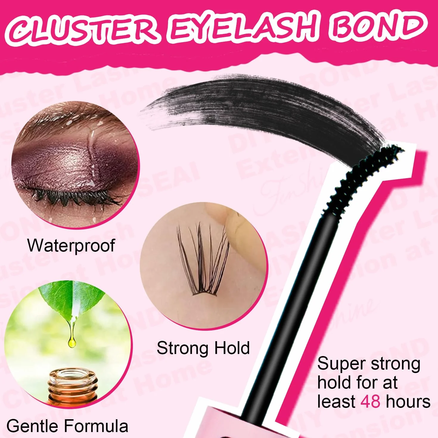 Colle pour cils en grappes Lash Bond and Seal, très forte tenue, sans latex, 5g