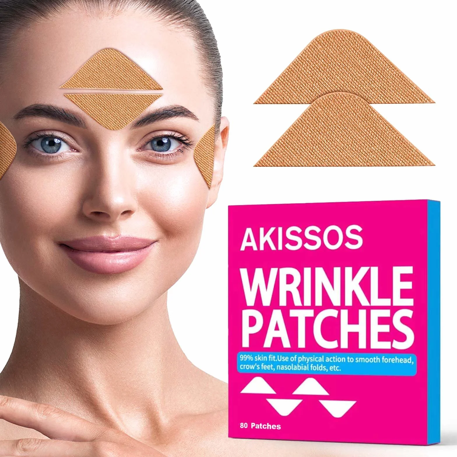Akissos 80 pansements anti-rides visage front yeux nuit