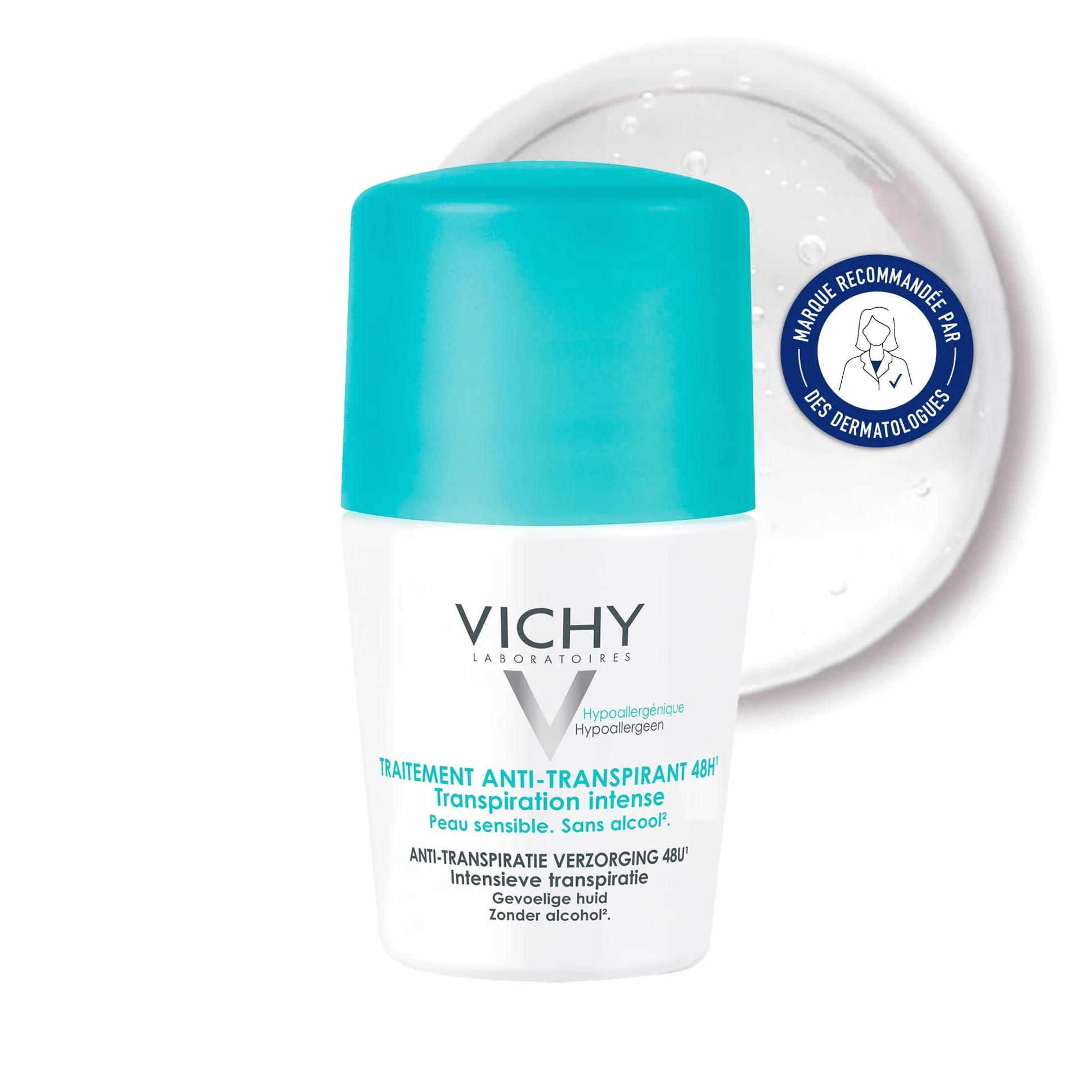 Vichy Traitement Anti-Transpirant Intensif 48H Roll-on 50ml Sans Alcool Hypoallergénique