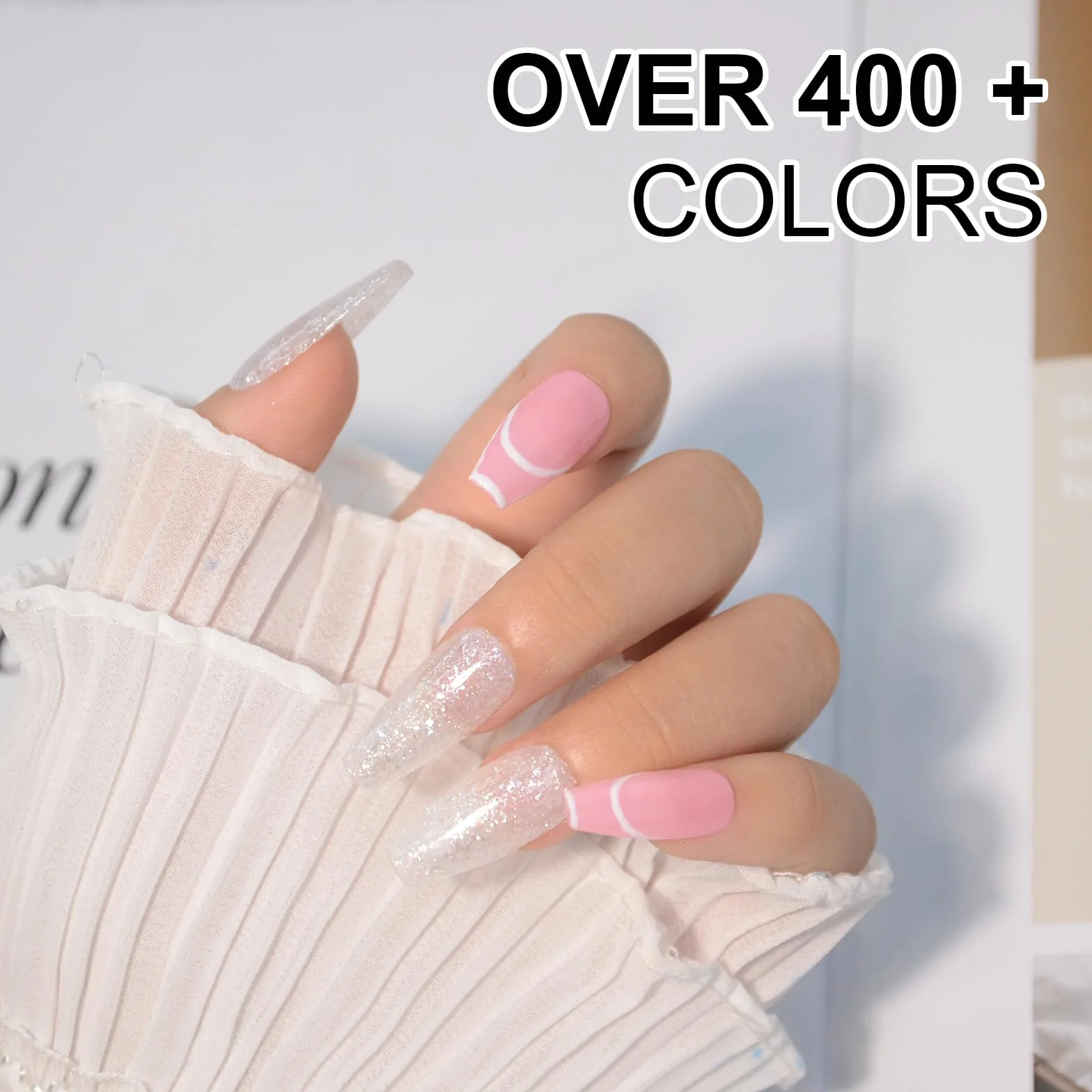 Kit de démarrage poudre trempage ongles 28 g Blanc paillettes acrylique nail art manucure