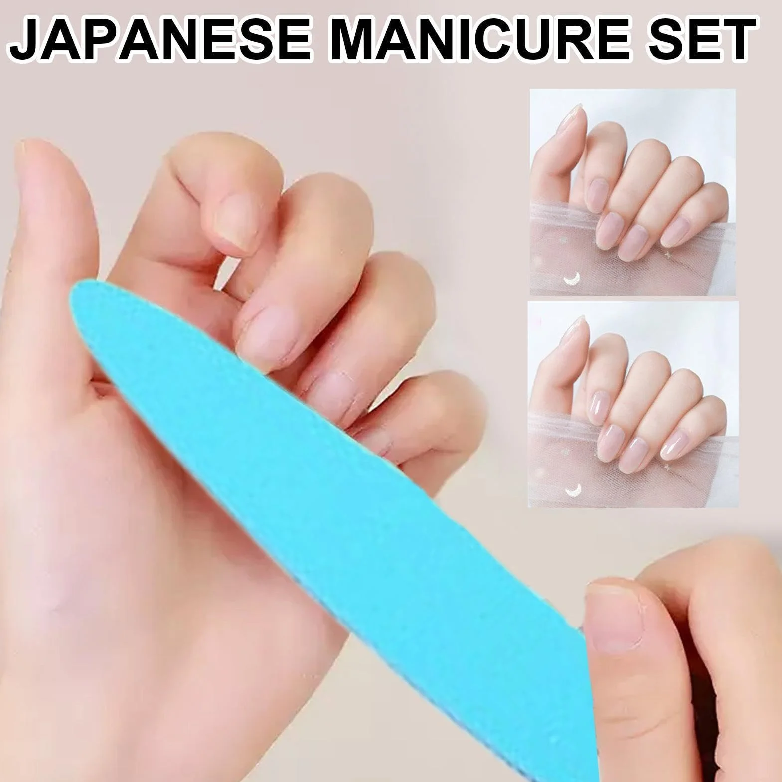 Manucure Japonaise Kit Professionnel, Kit De Manucure Japonaise Professionnel, Limes Polissoir Ongles, Réparation & Croissance Des Ongles Pour Femmes Filles Débutant Salon Mariage