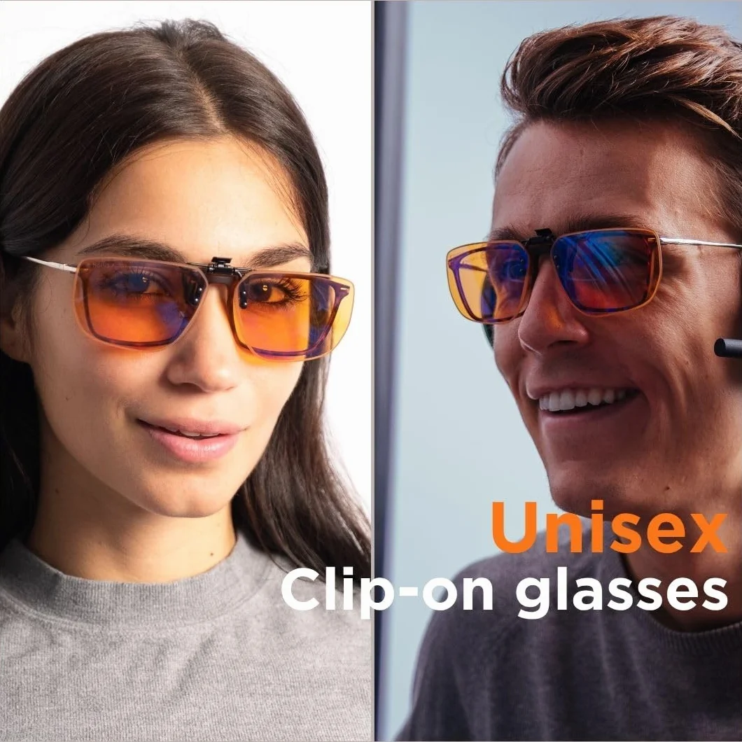 Horus X Clip-On Amber Lunettes Anti Lumière Bleue Filtre Standard Protection Ecrans