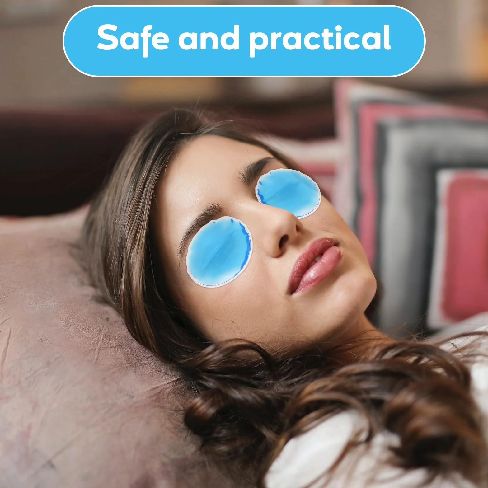 Masque Oculaire Rond en Gel Pvc Réutilisable 6 Pcs pour Compresses Froides et Chaudes, Rafraîchissant Voyage ou Usage Domestique