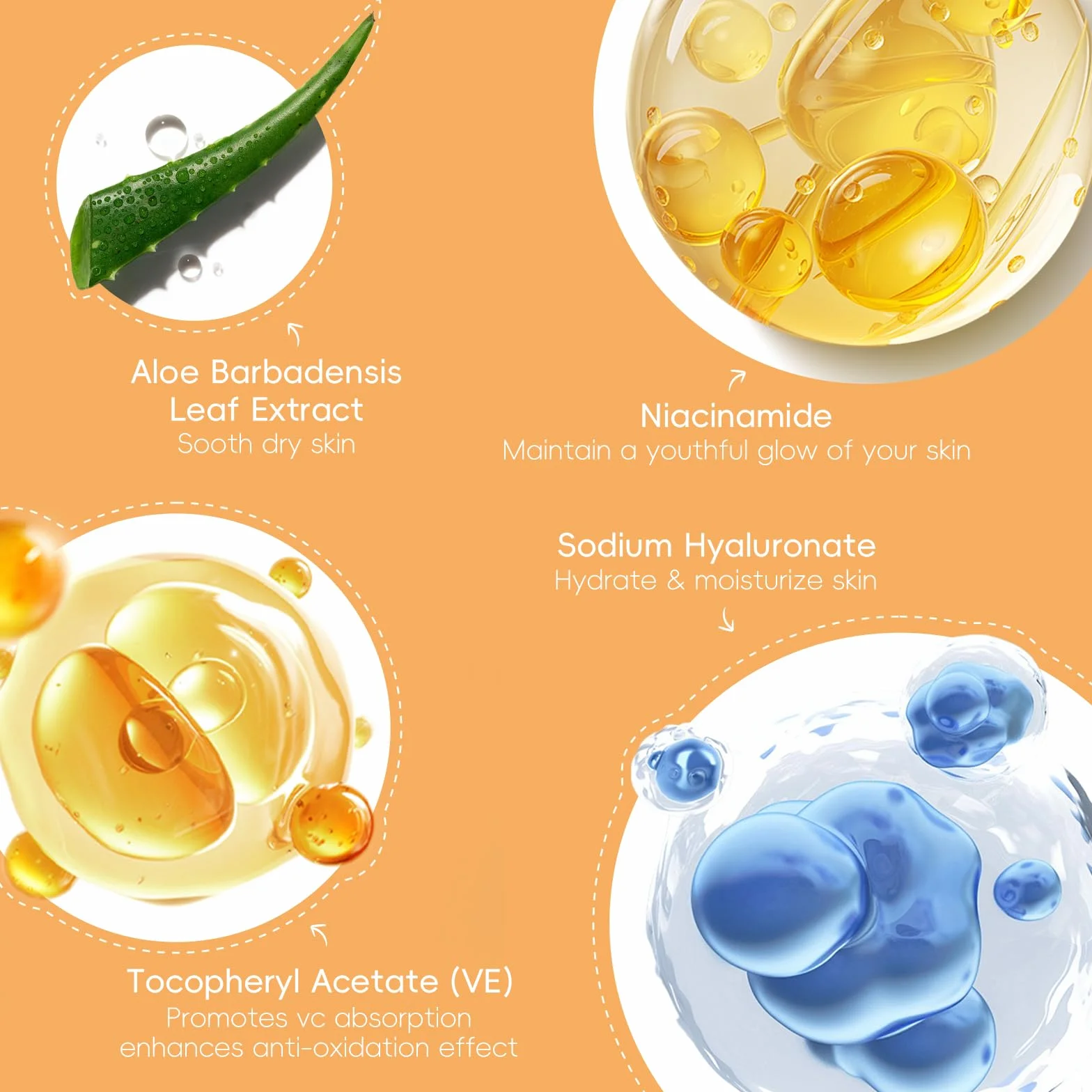 QUIYUM Coffret Soins Visage Curcuma Vitamine C 5 Pièces Hydratant Nettoyant Toner Crème Yeux Essence