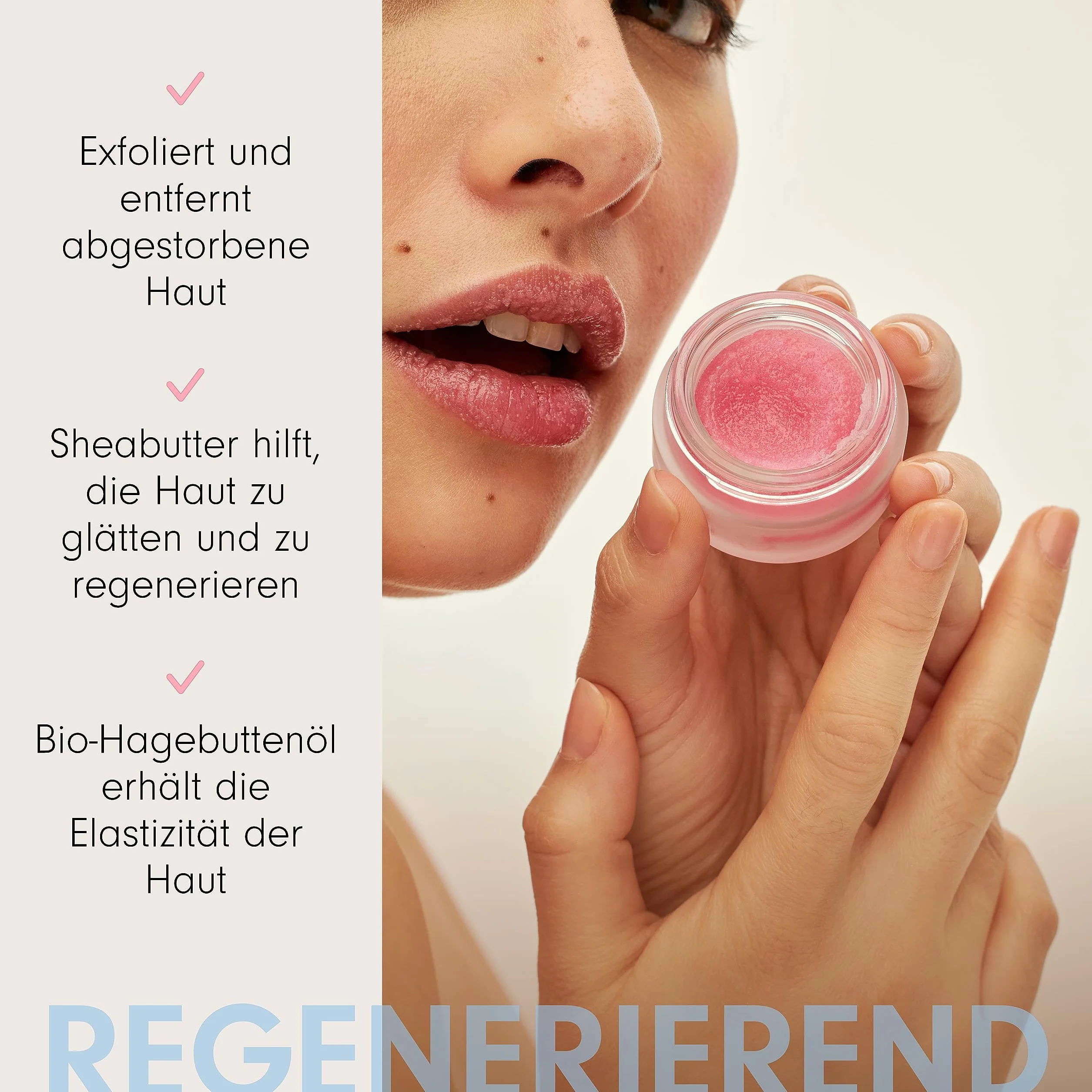 HelloBody Gommage à Lèvres Cocos Kiss 15 ml Exfoliation Soin Lèvres Douces Sucre Beurre Karité Huile Rose Musquée Bio 96,3% Ingrédients Naturels
