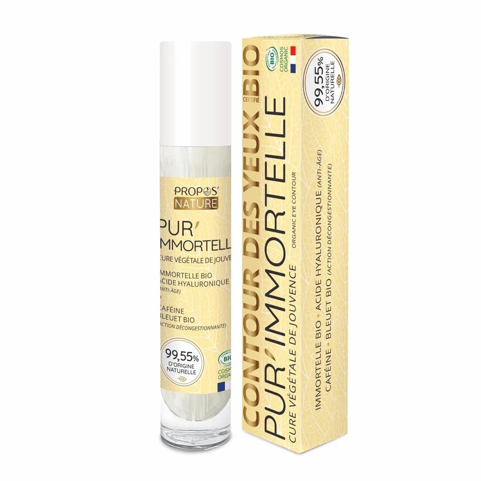 Propos'Nature Contour Yeux Pur'immortelle Bio Acide Hyaluronique Cafeine Bleuet 15ml