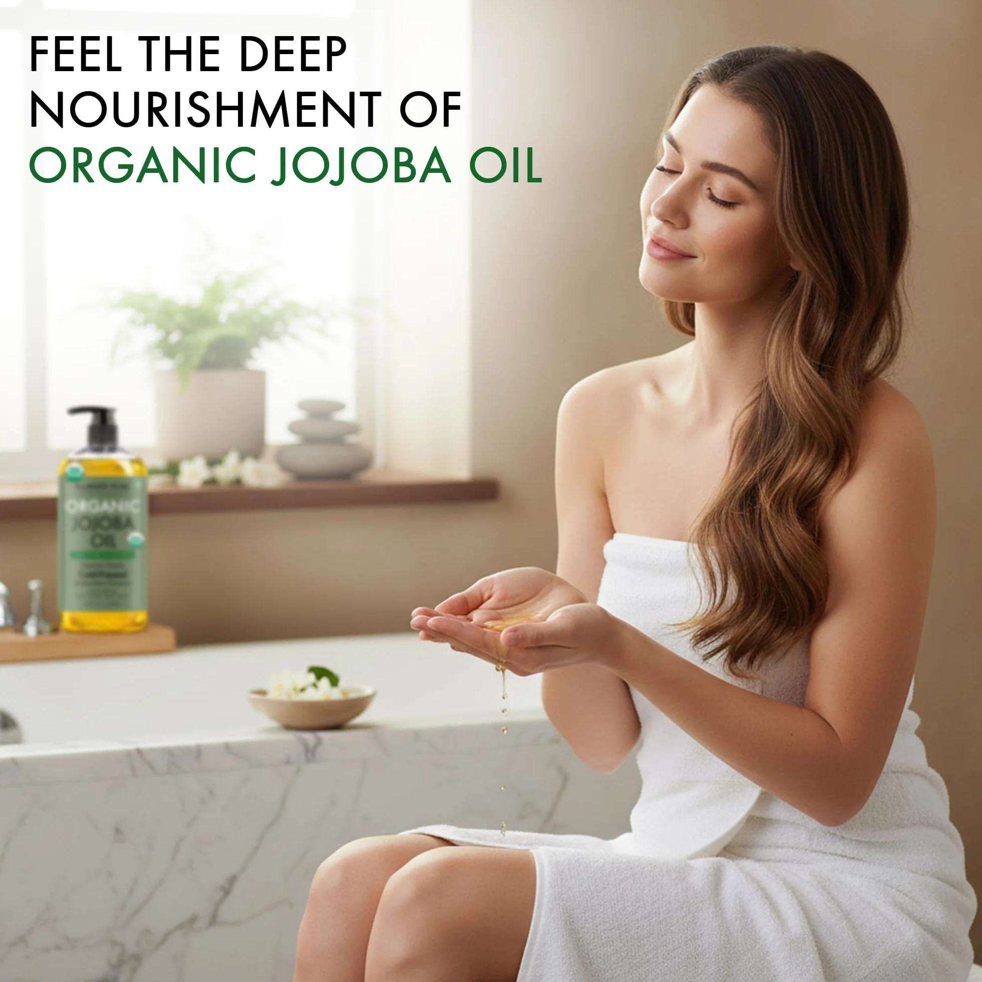 Huile de Jojoba Biologique Certifiée USDA Majestic Pure 237 ml - Huile Corporelle Naturelle 100% Pure, Pressée à Froid