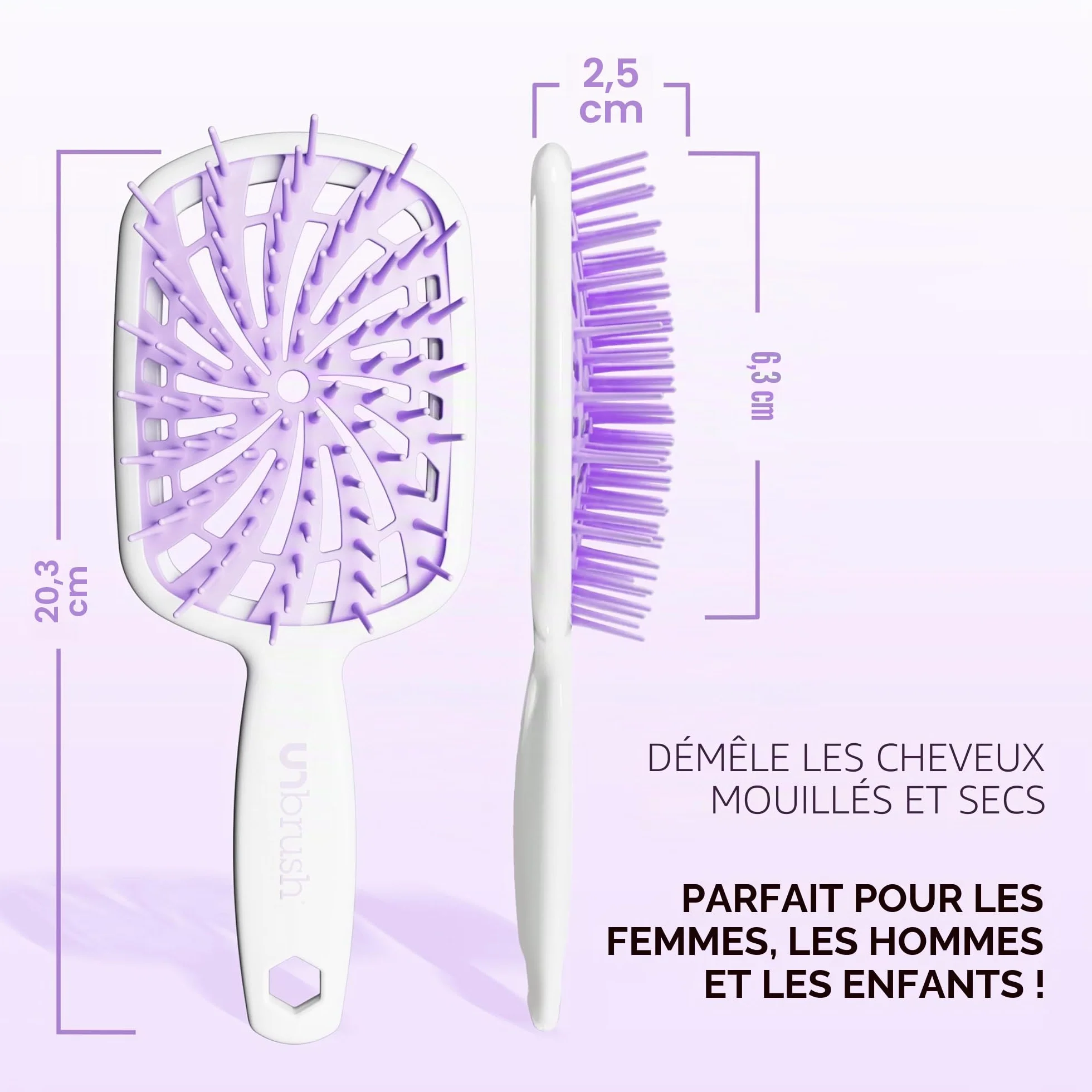 FHI Heat UNbrush Plus Brosse démêlante 84 poils UltraFlex antistatique ventilée