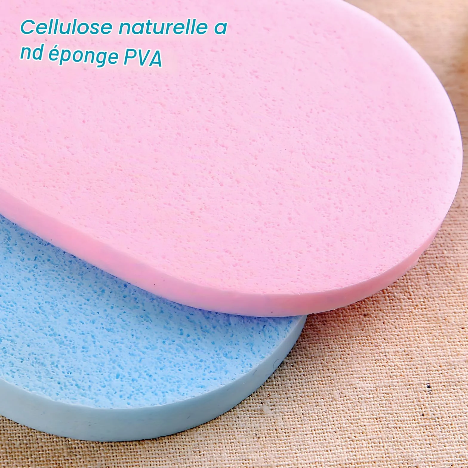 50 Pcs Éponge Visage Nettoyant, Éponge Nettoyante Naturelle, Eponge Demaquillante Visage Lavable, Outils pour le Nettoyage Quotidien du Visage (Couleur Aléatoire)