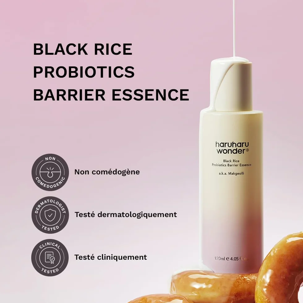 haruharu Wonder Black Rice Probiotics Barrier Essence 4.05 fl. oz. Toner with Ceramides Fermented Ingredients