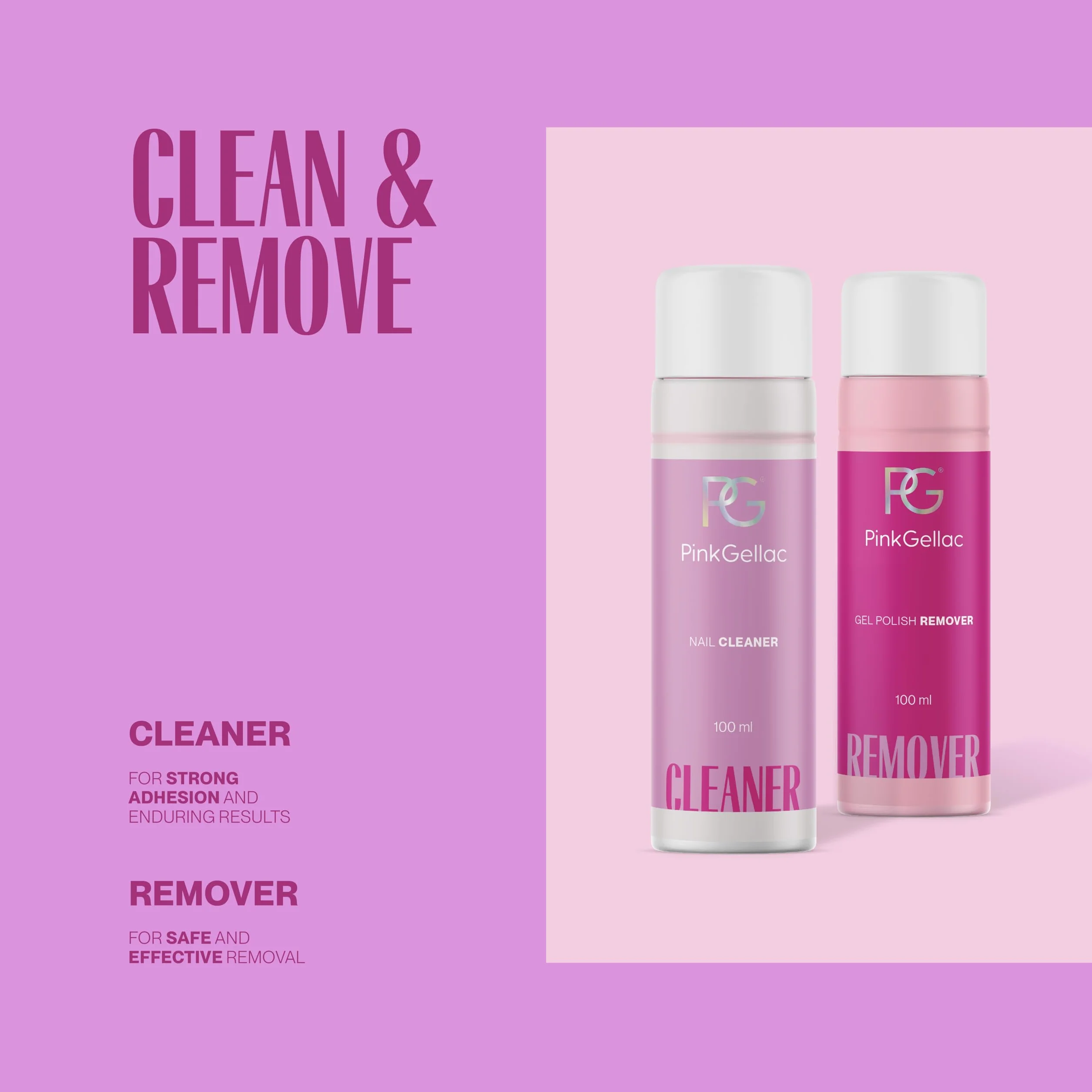 Pink Gellac Kit Manucure Semi Permanent avec Lampe UV LED Noir, 4x Teintes Rouges 15 ml, Top & Base Coat, Dissolvant