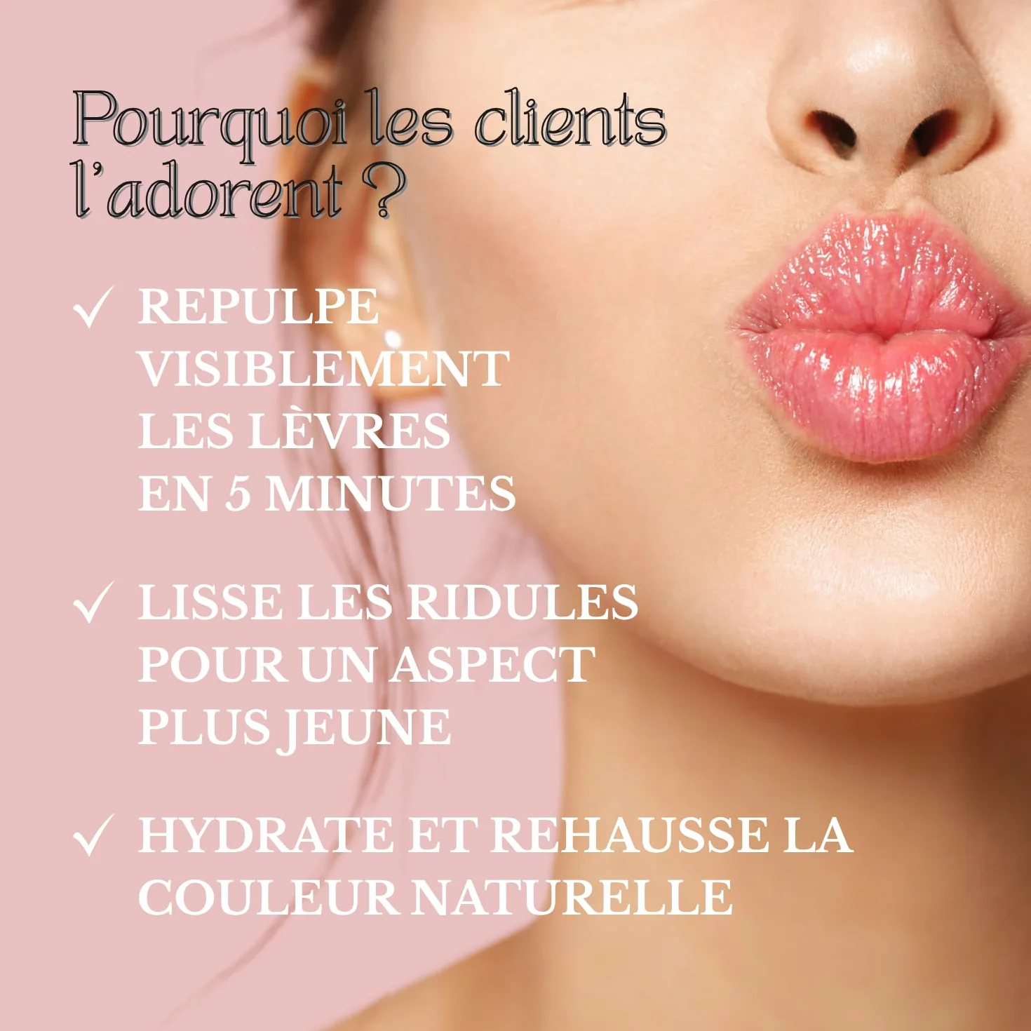 Repulpeur Instantané pour les Lèvres | Lèvres repulpées & pulpeuses | Lèvres plus pleines & plus douces | Apparence réduite des ridules | Acide Hyaluronique | Sérum clair | 5 ml