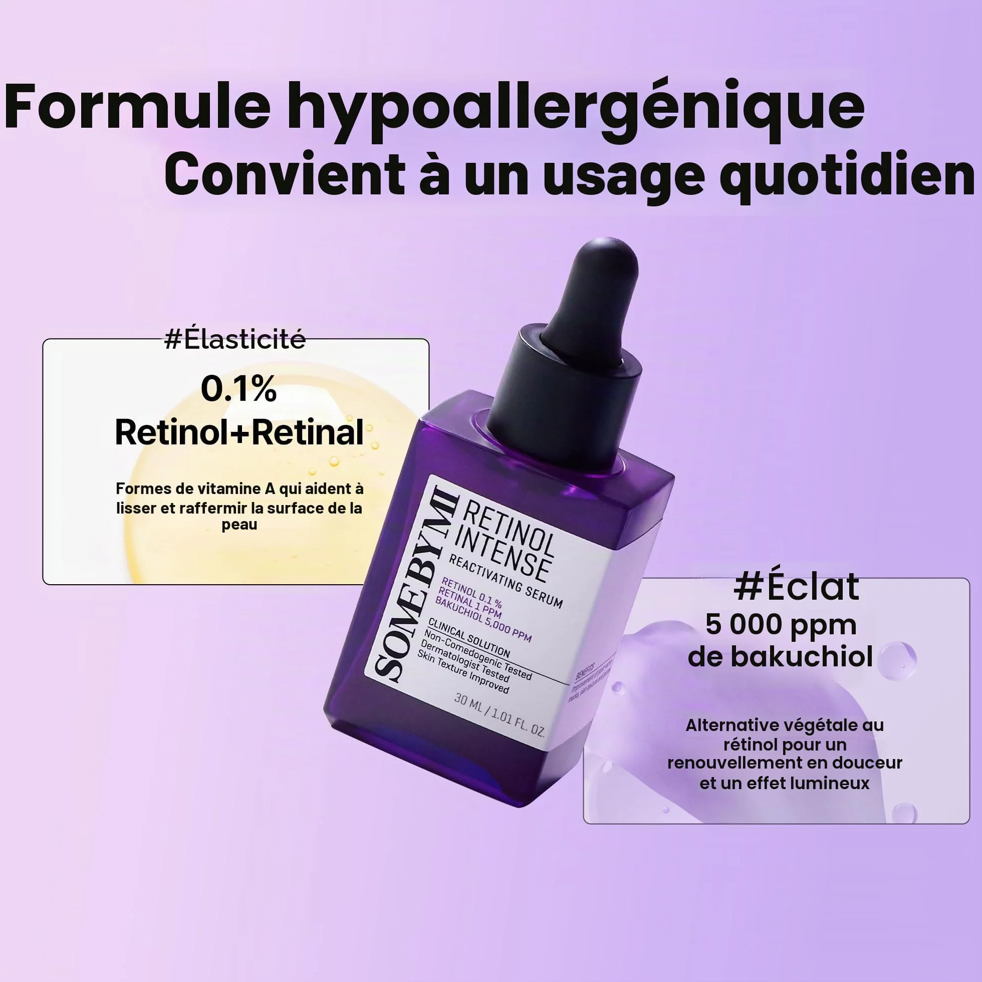 SOME BY MI Retinol Intense Reactivating Serum – 50ml – Sérum coréen au bakuchiol & rétinol – Raffermit la peau, réduit les pores et les signes de l'âge – Soin coréen