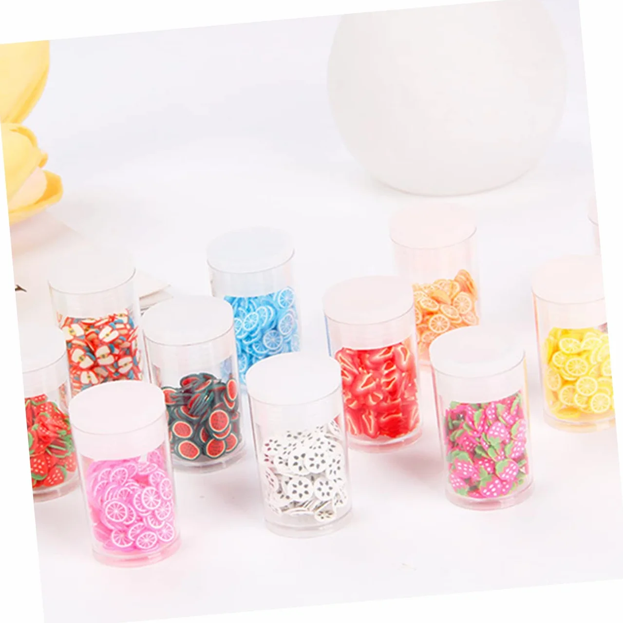 Ipetboom Tranches Nail Art Fruits 12 Boîtes Assortiment Aléatoire Décorations Argile Polymère DIY Ongles