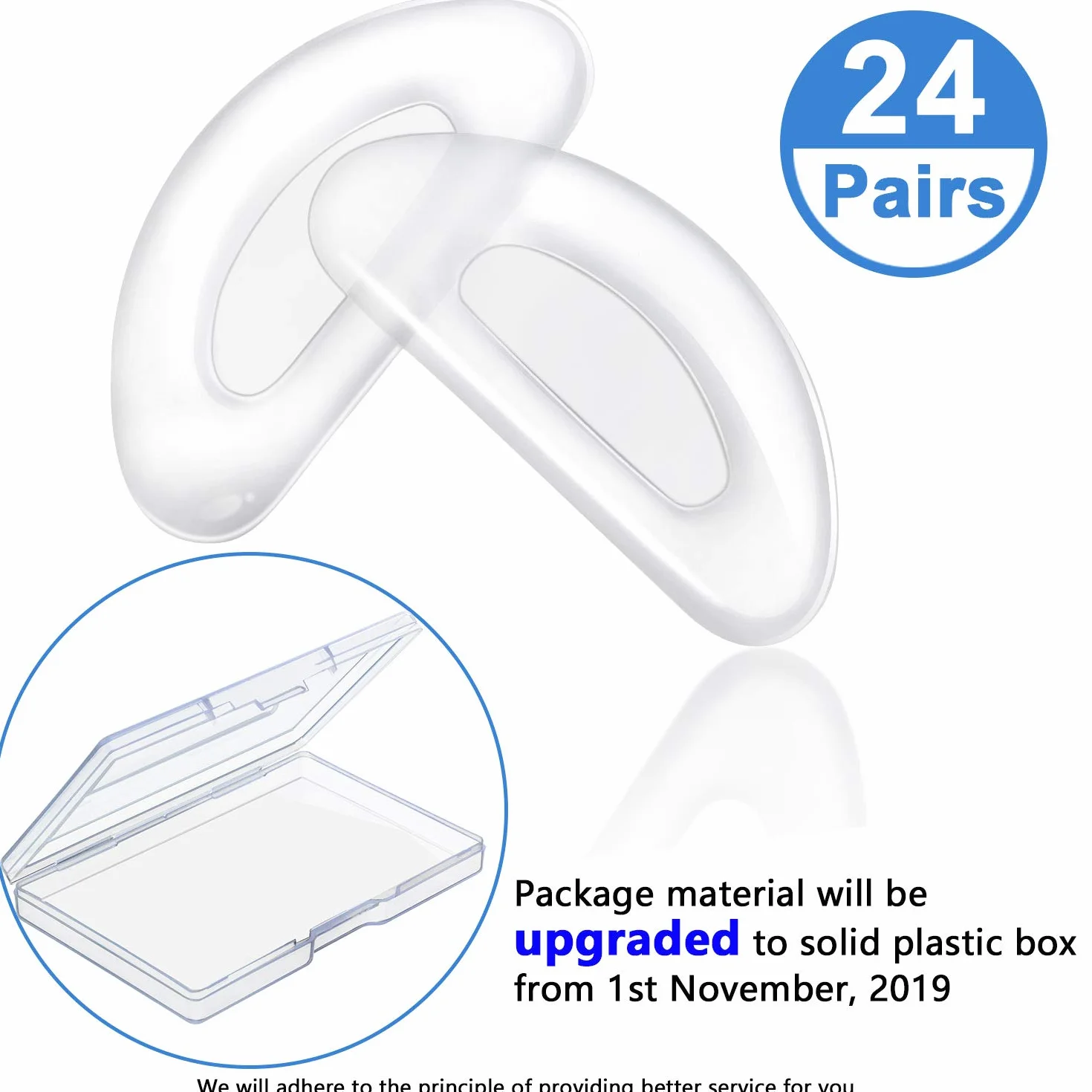 Lot de 24 paires de coussinets nasaux autocollants en silicone souple antidérapant pour lunettes 15 mm