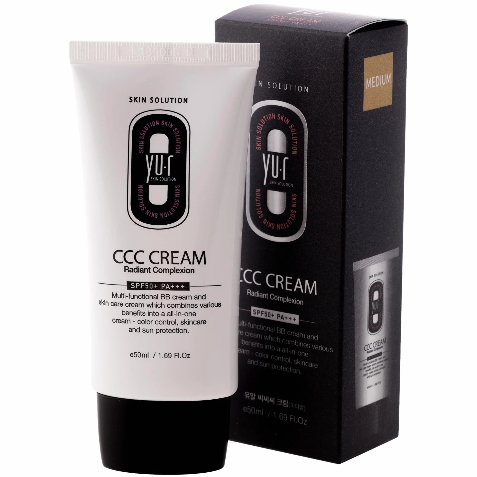 Yu.r CCC Crème SPF50+ PA+++ 3 en 1 CC Protection UV Hydratation Coloration Naturelle 50 ml