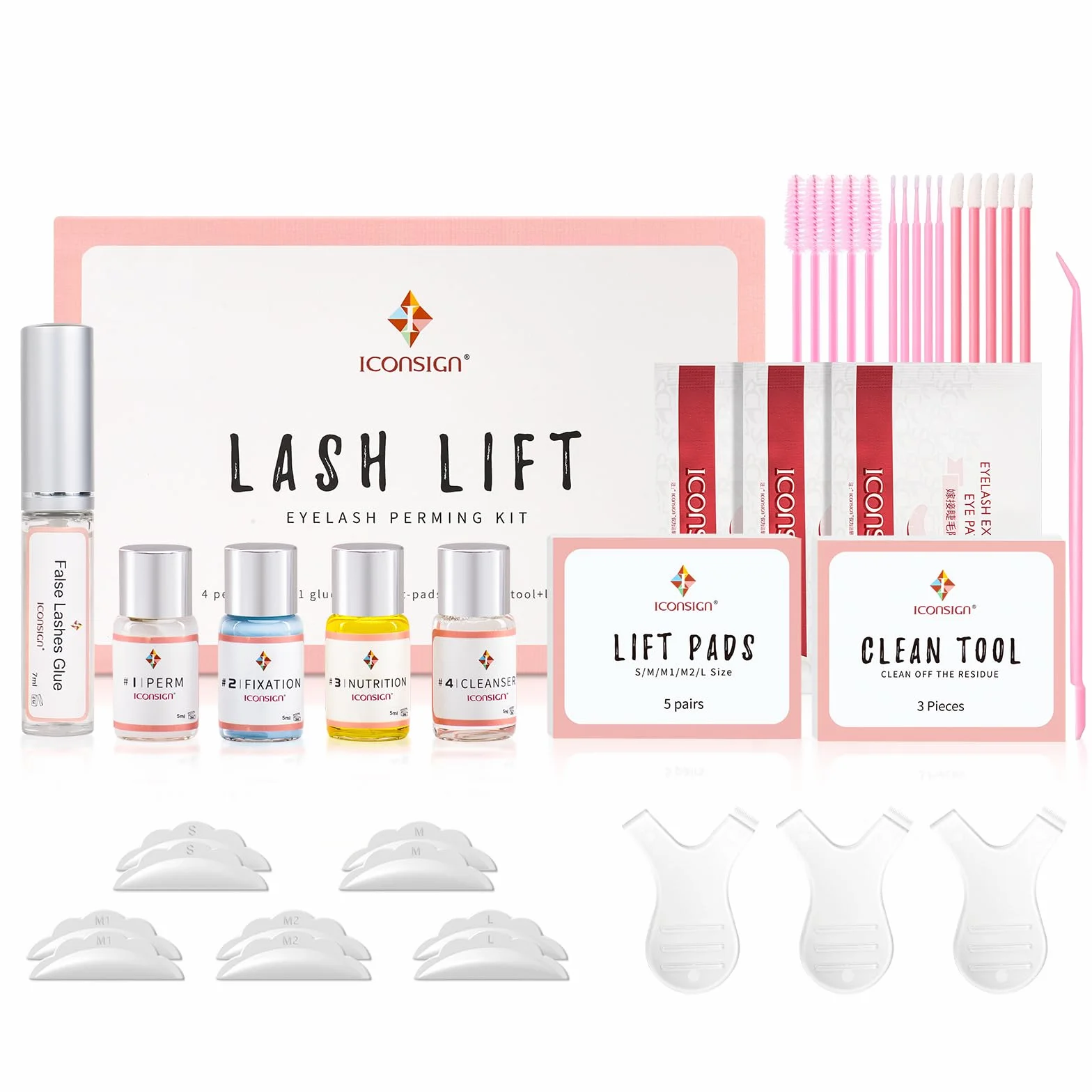 ICONSIGN Version améliorée kit rehaussement de cils Lash lifting kit Eyelash Perm Kit Glue Upgraded Version.