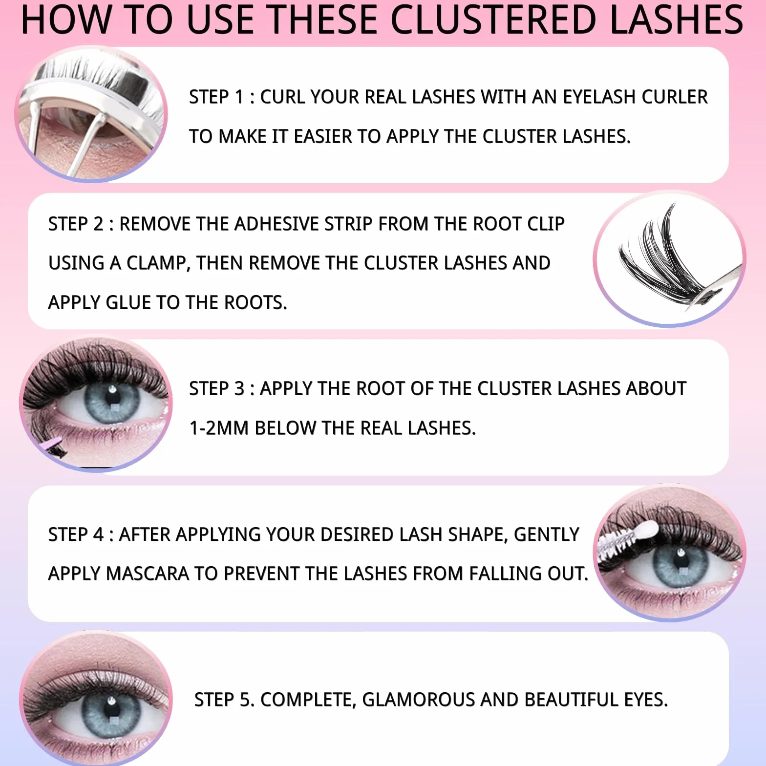 Faux Cils Kit Extension 640pcs 30D 40D 50D 60D Russian Volume D Curl 8-16mm Individual Lashes