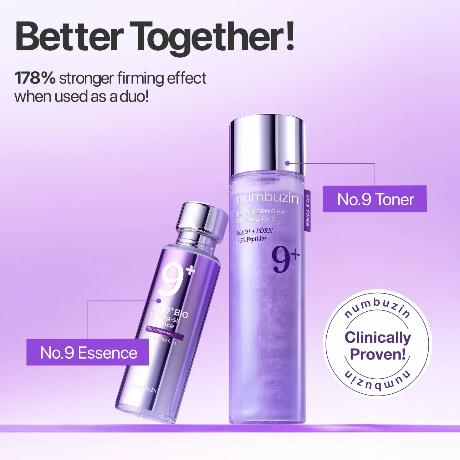 numbuzin No.9 NAD+ Salmon PDRN Glow Boosting Toner 5.07 fl oz Korean Skincare