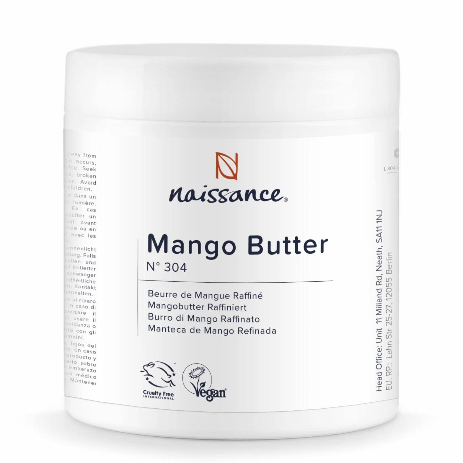 Naissance Beurre De Mangue Raffiné (No. 304) - 500g - Pure, Naturelle, Hydratant & Nourrissant - Pour Aromathérapie, Peau, Chaveux, Massages Et Recettes De Beauté