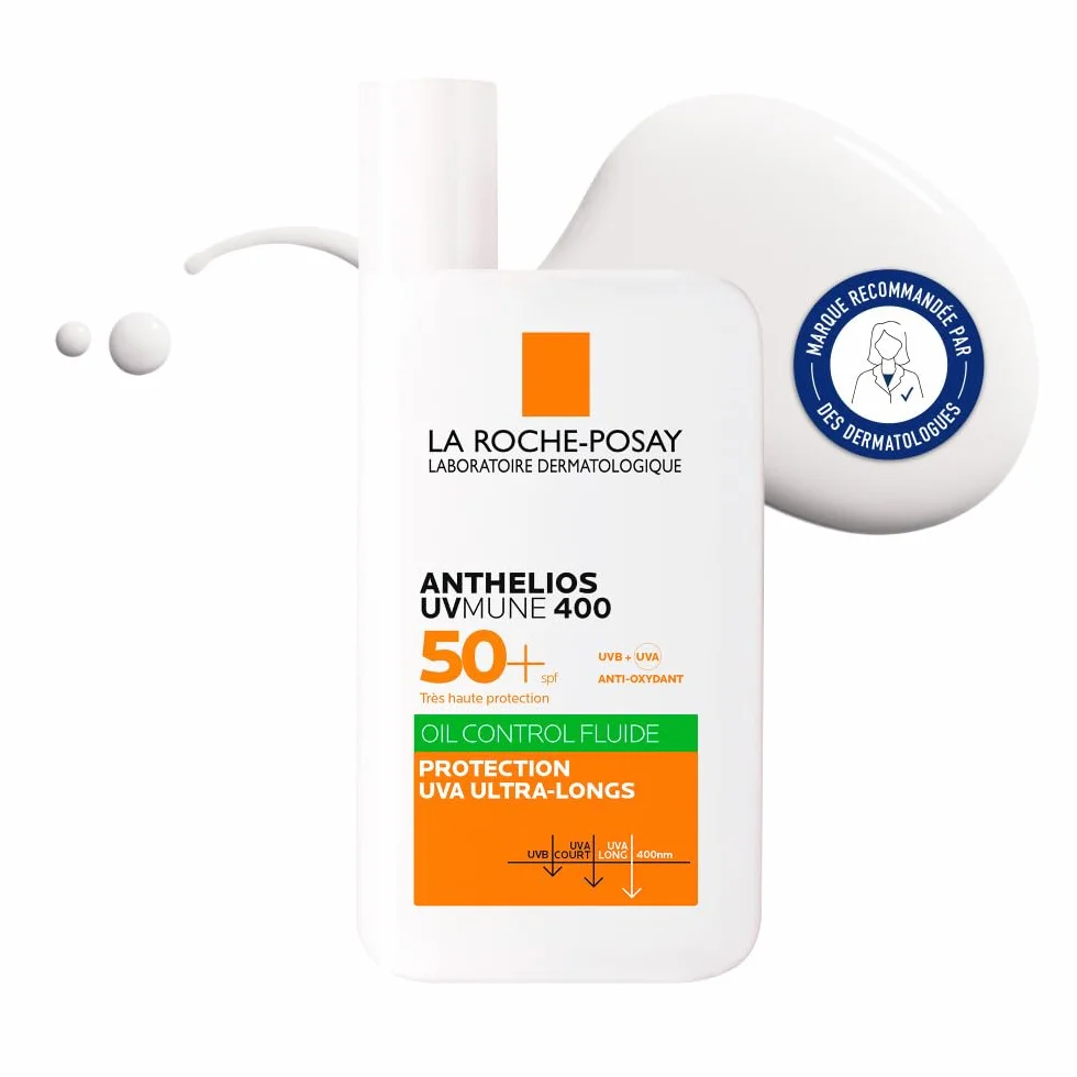 La Roche-Posay Anthelios UVMune 400 Crème Solaire Fluide SPF 50 Oil Control Haute Protection Solaire UVA/UVB