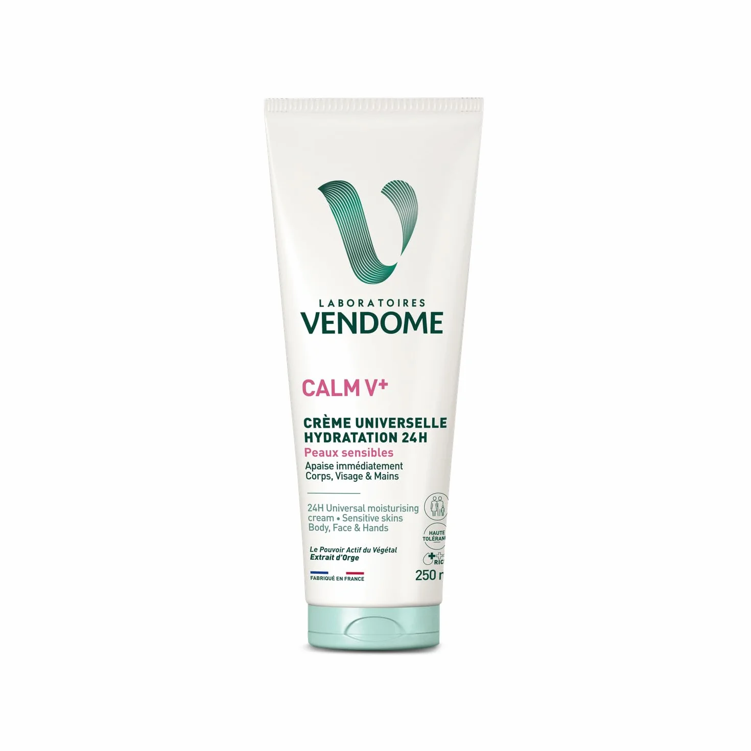 LABORATOIRES VENDÔME Crème Universelle Corps Peaux Sensibles CALM V+ Hydratation 24H 250 ml Pot en Plastique - Lot de 3