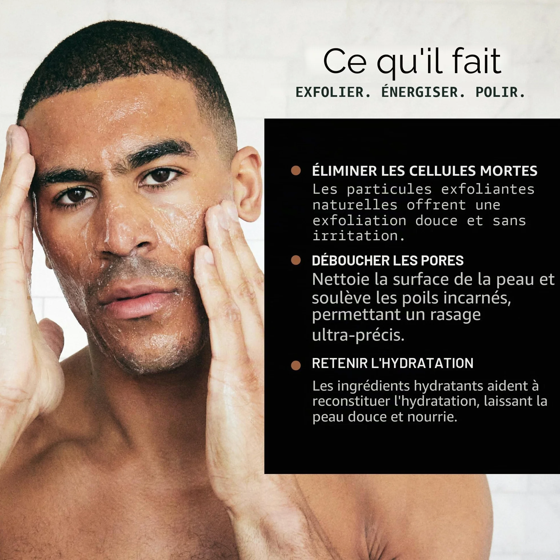 Brickell Men's Products Gommage Visage Renouvelant, Exfoliant Visage Gommage Naturel et Bio, 118ml