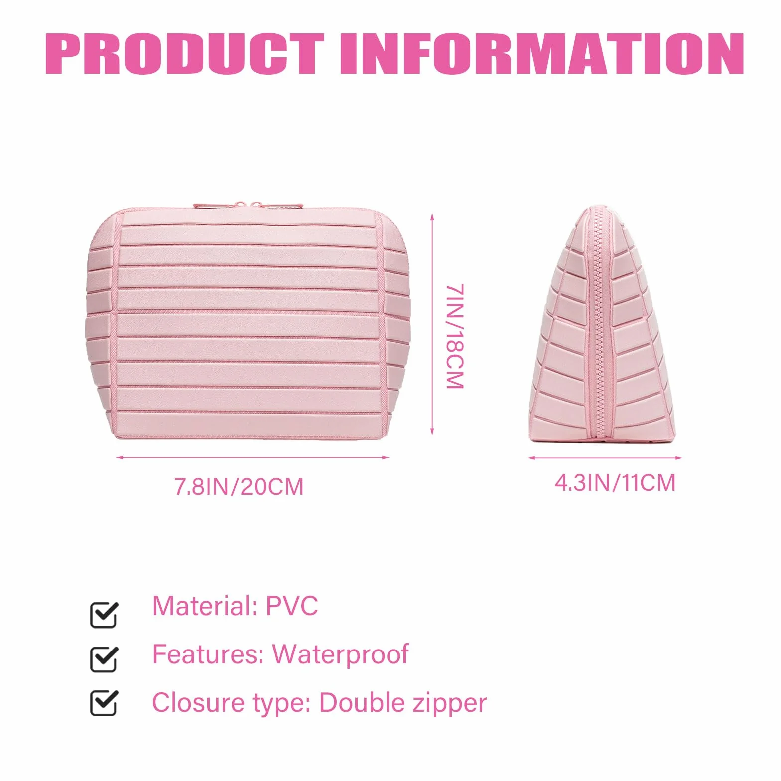 Trousse de maquillage de voyage parallèle pliable étanche avec compartiments, marron