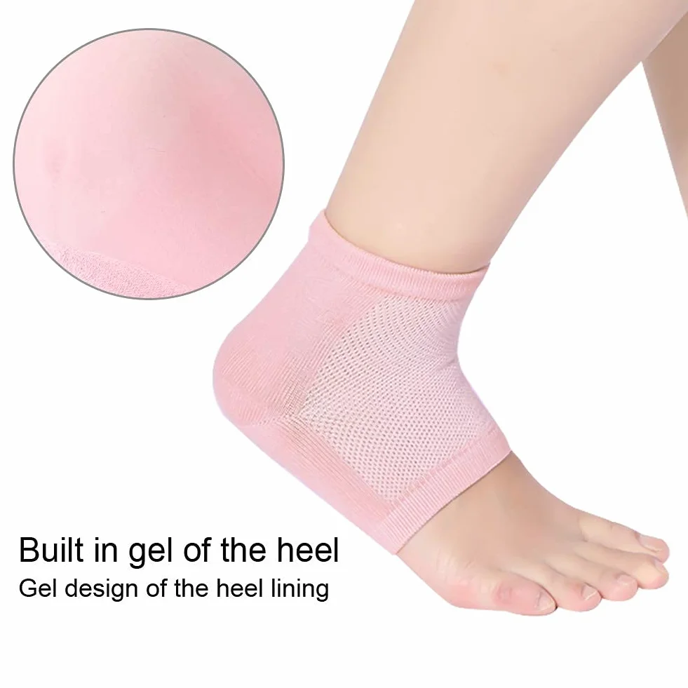 Chaussettes talon gel pour fasciite plantaire, protection éperon calcanéen, orteils ouverts