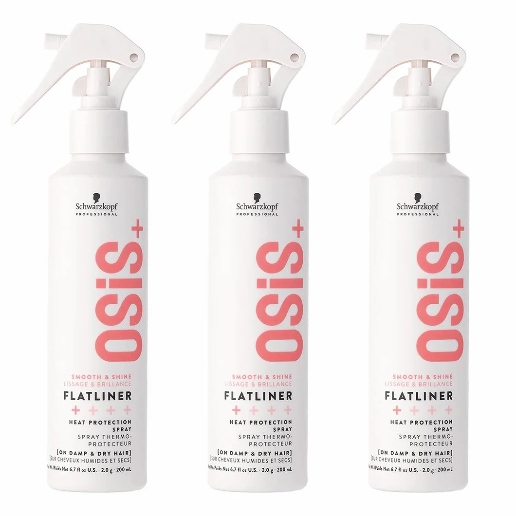 Schwarzkopf Professional - OSIS+ Lot de 3 Flatliner 200ml Spray Thermo-Protecteur Cheveux