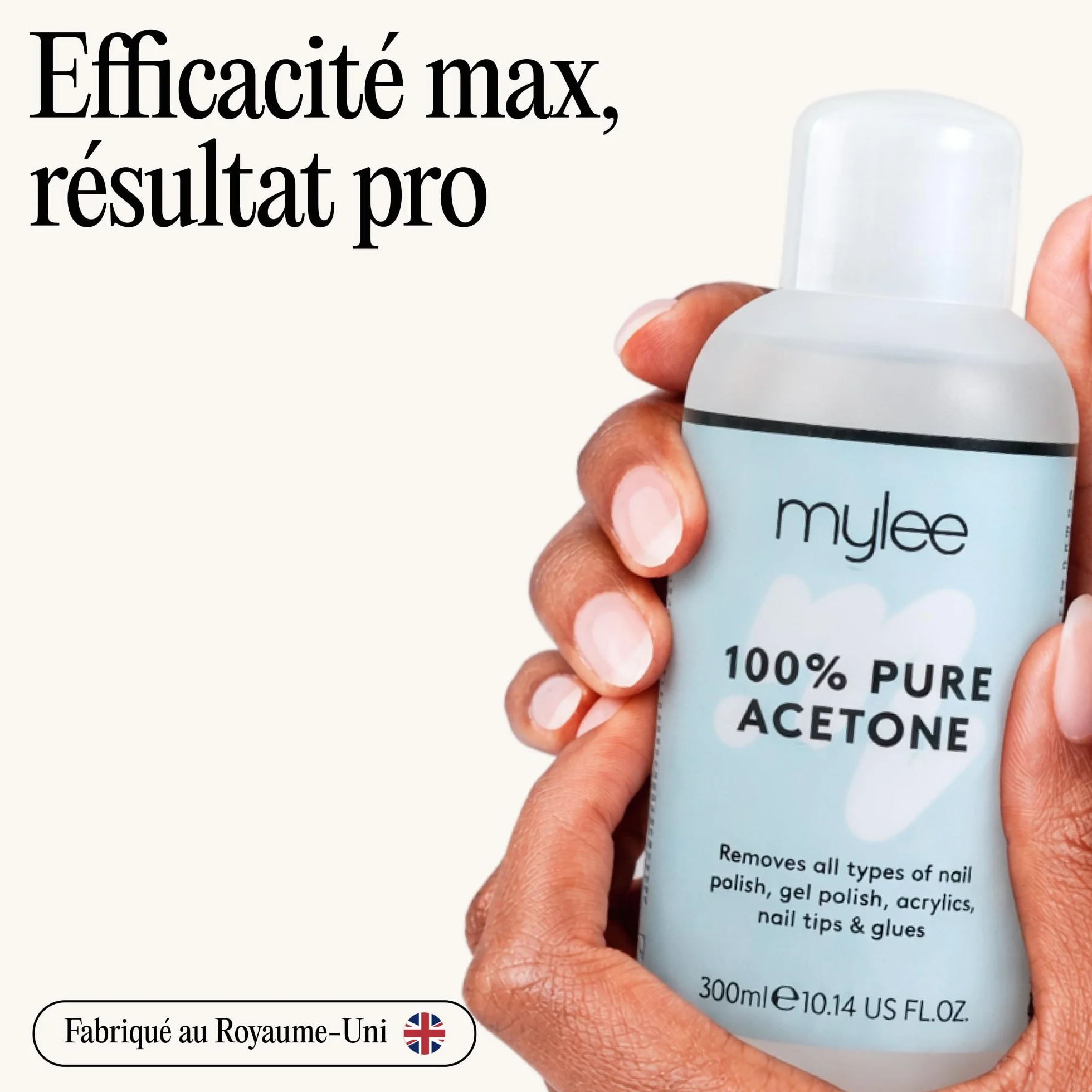 Mylee Acétone 100% Pure Dissolvant Vernis à Ongles 300ml